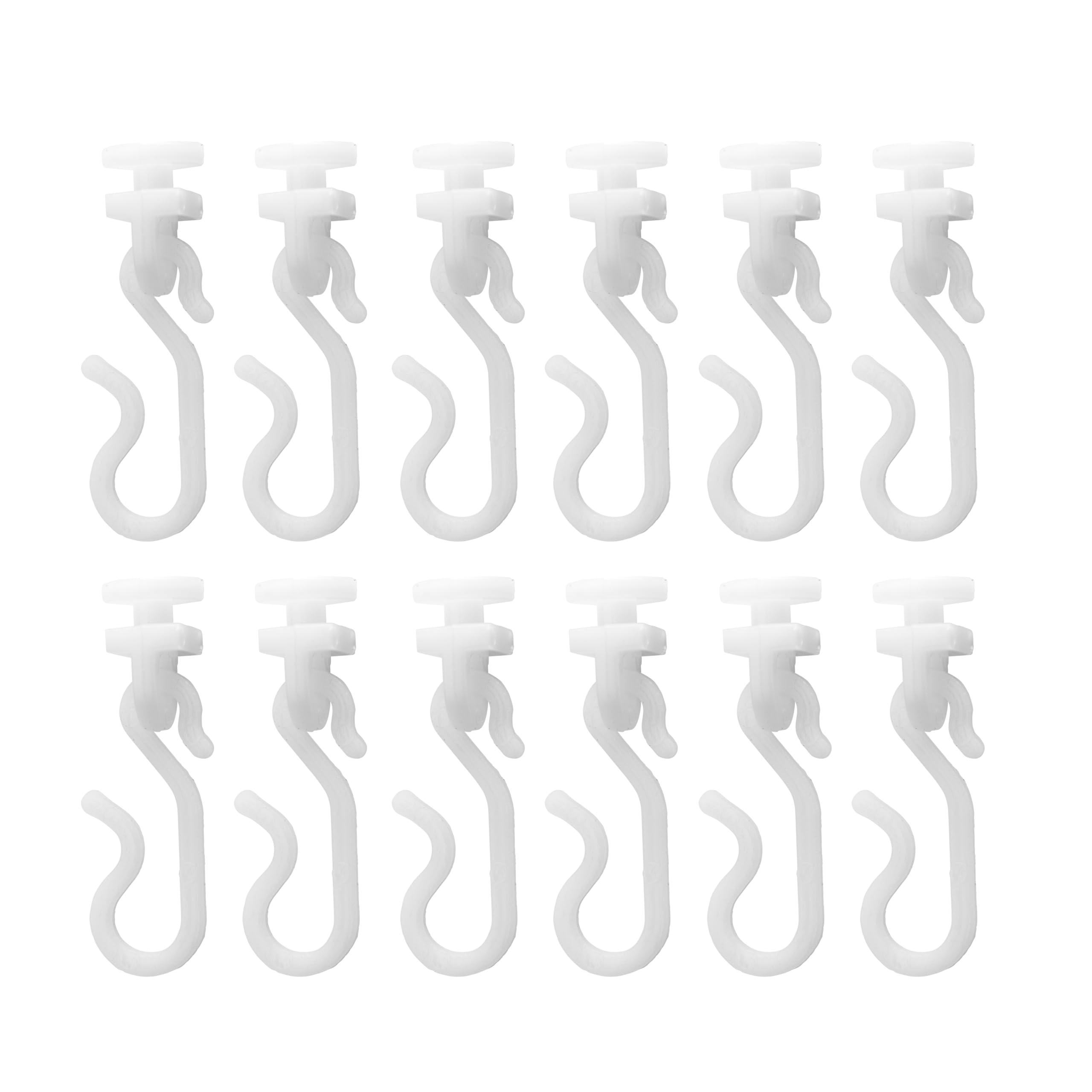 Croydex GP98900 Shower Curtain Rings - 12 Pack White Nylon Glider Hooks | Compatible with Module 400/800 Rails 1