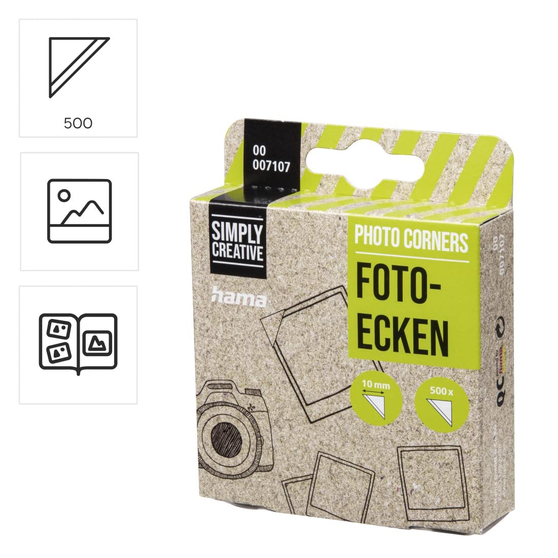 Hama Photo Mounting Corners - 500 Pack Transparent Corners for Secure Photo Album Mounting 2