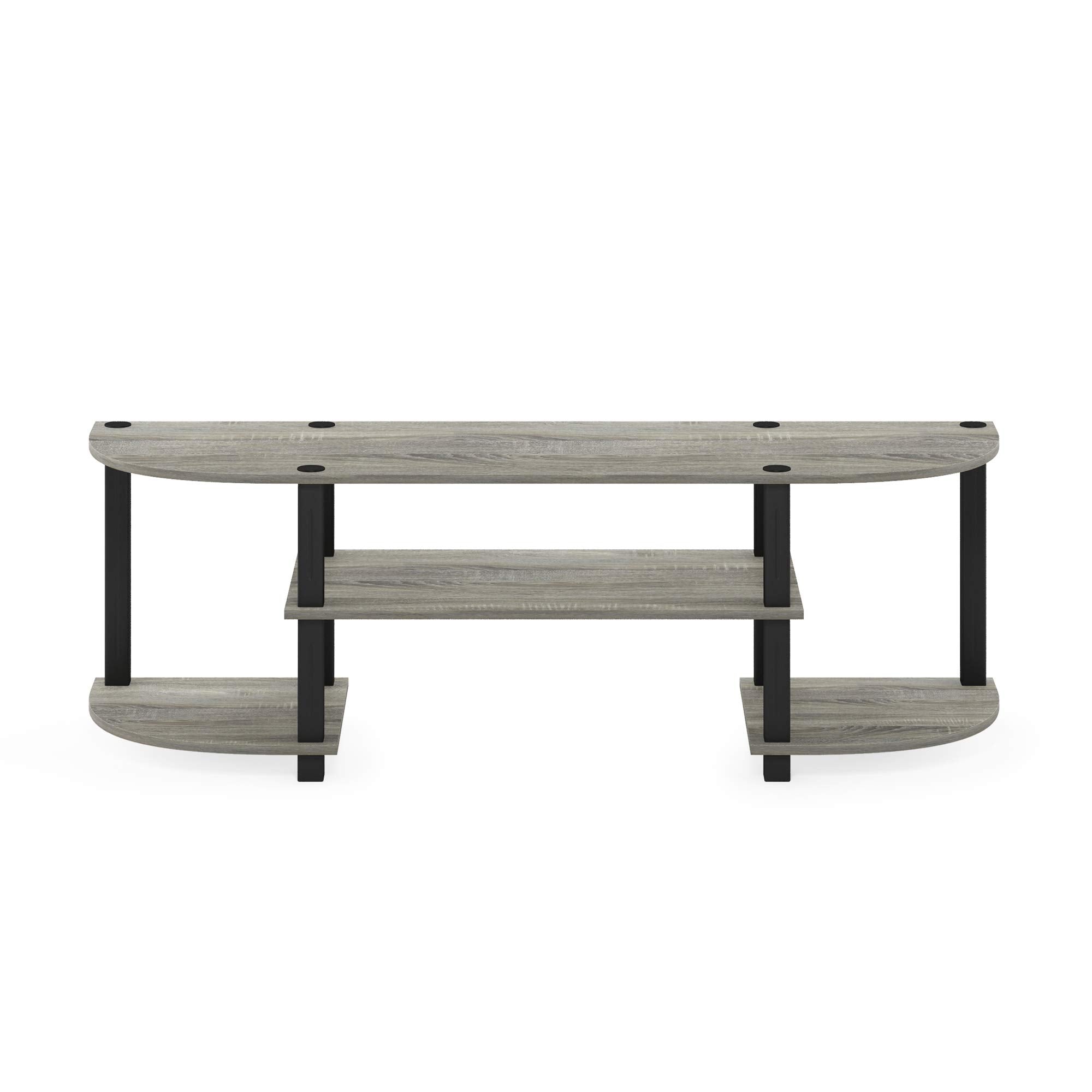 Furinno TURN-S-TUBE TV Stand - Fits Up to 55 Inch TV | 120cm Wide | French Oak/Black 6