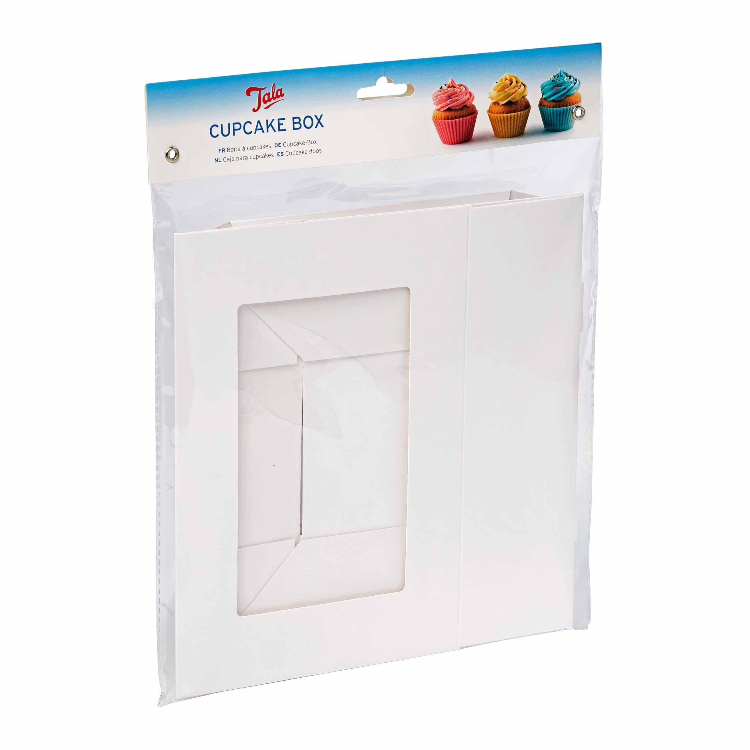 Tala 6-Cupcake Box - White Cardboard Carrier for Storage, Transport, and Display | 240x76x10mm 6