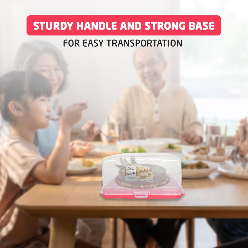ACCURATE Square Plastic Cake Box Carrier - Durable, Dishwasher Safe | Holds Cakes up to 30cm 6