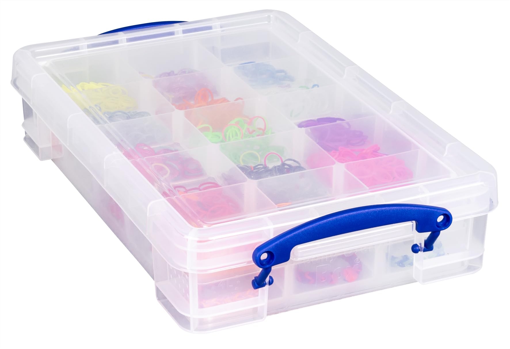 Really Useful Box 4 Litre Storage Box with 2 Hobby Dividers | Clear Plastic | Stackable 1