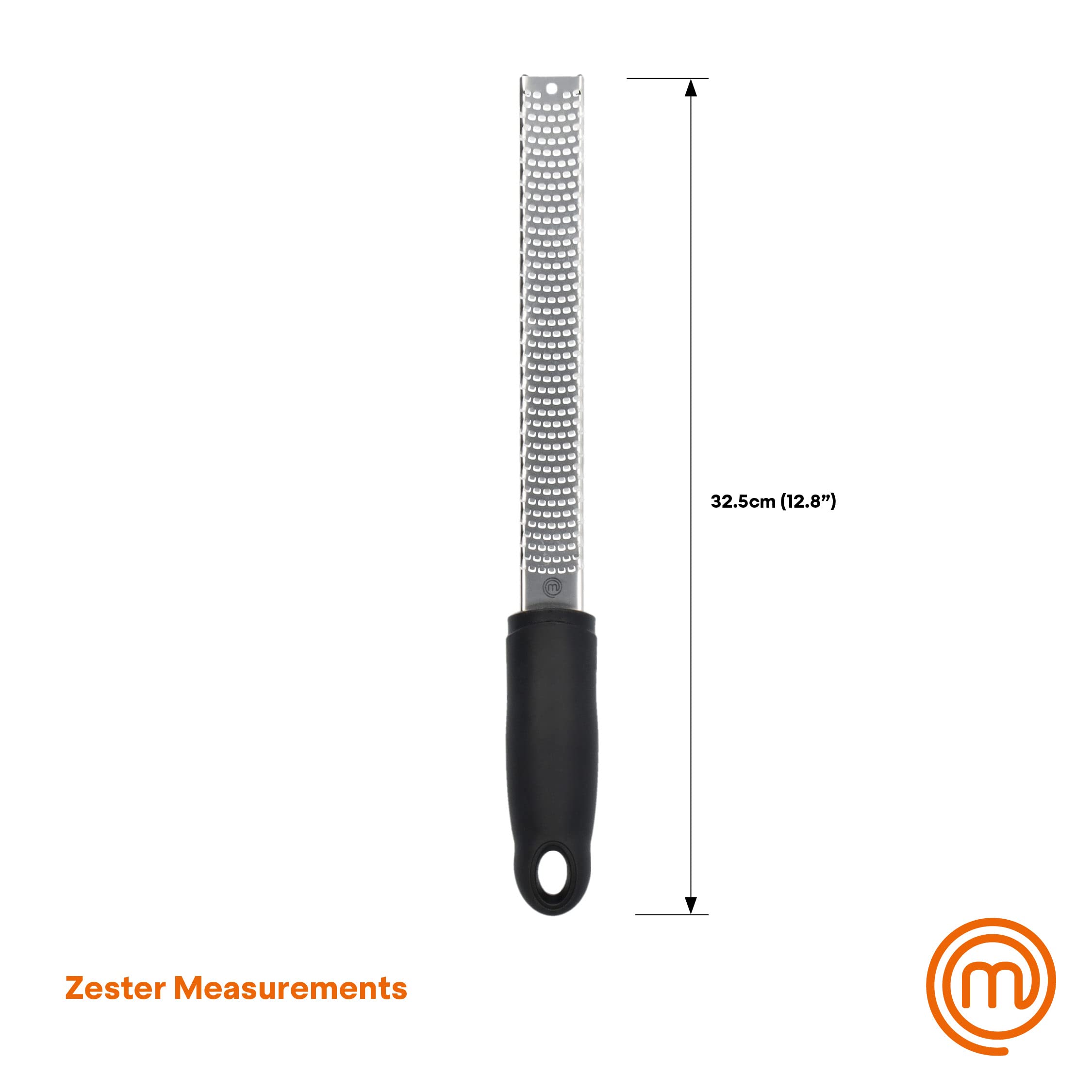 MasterChef Zester Grater - Ultra-Sharp Stainless Steel Blades | Safe Non-Slip Grip | Black 6
