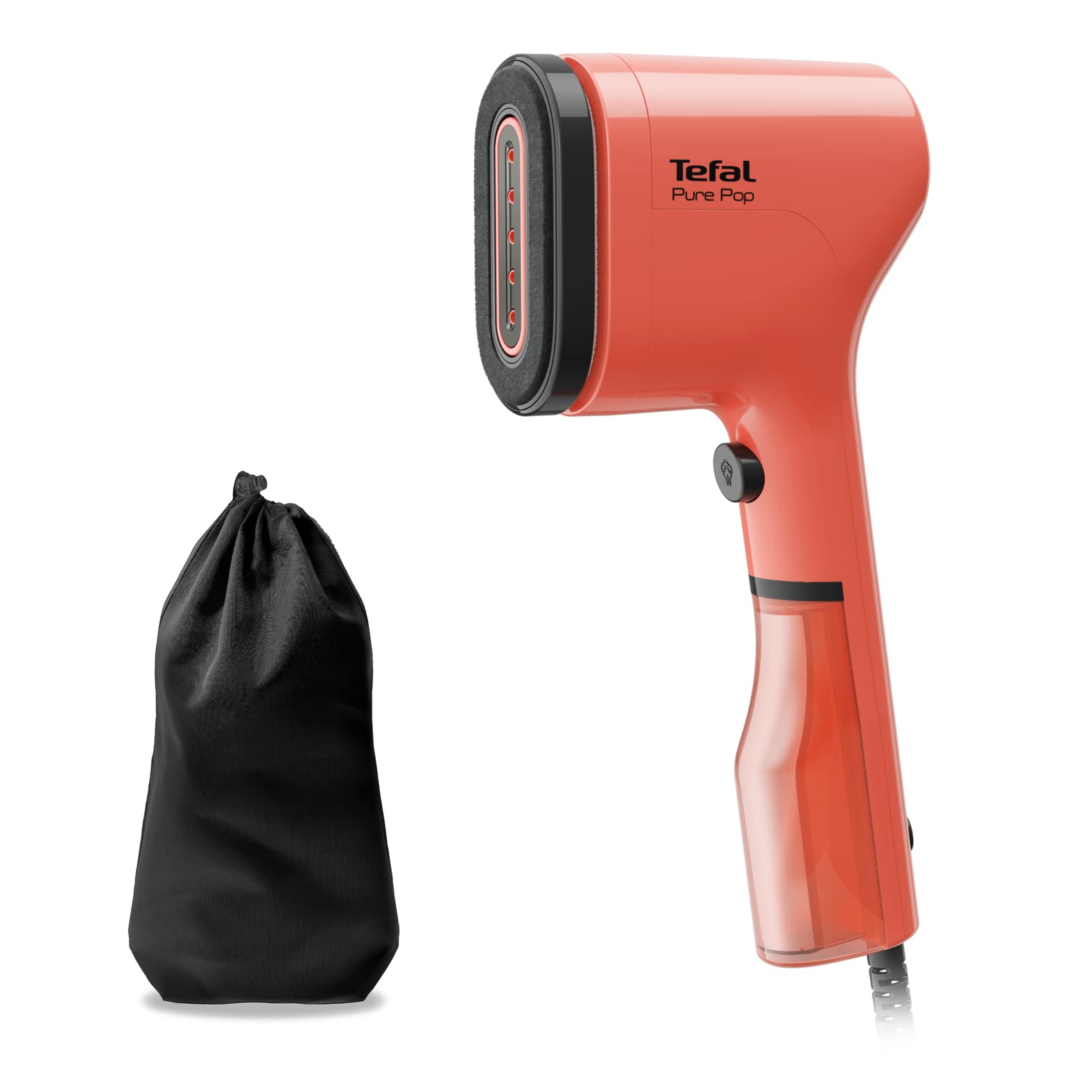 Tefal Pure Pop Slim Handheld Clothes Steamer - 15s Heat-Up | 20g/min Steam | 70ml Tank | Coral 1