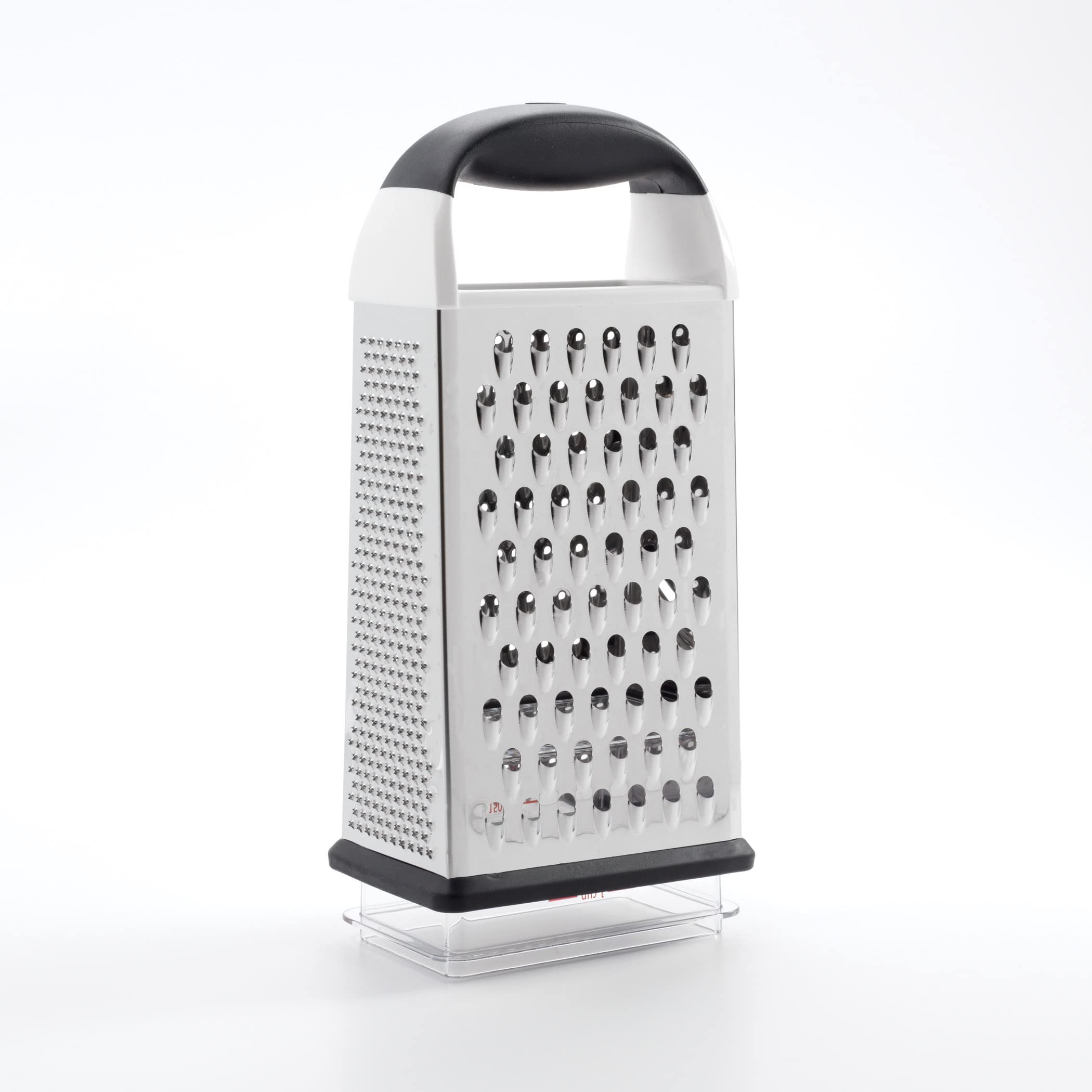 OXO Good Grips Box Grater - 4-Way Stainless Steel Grater and Slicer with Storage Container | Silver/Black 5