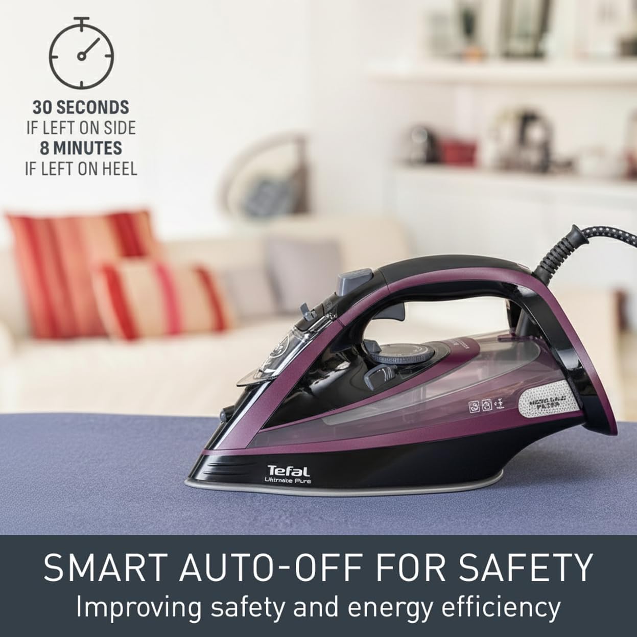 Tefal Ultimate Pure Steam Iron - 3000W Power | 240 g/min Boost | Micro Calc Filter 7