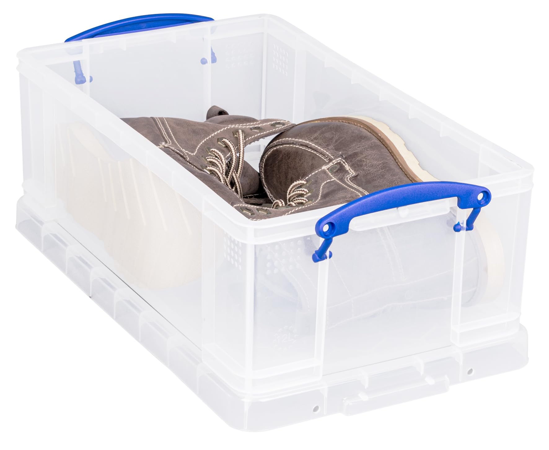 Really Useful Box Plastic Storage Boxes - 12 Litre Capacity, Clear, Pack of 4 3