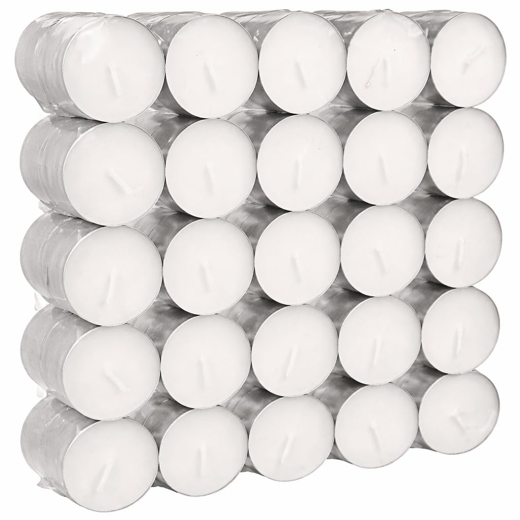1ABOVE Unscented Tea Light Candles - 50 Pack | 8 Hour Burn Time | Clean Burning