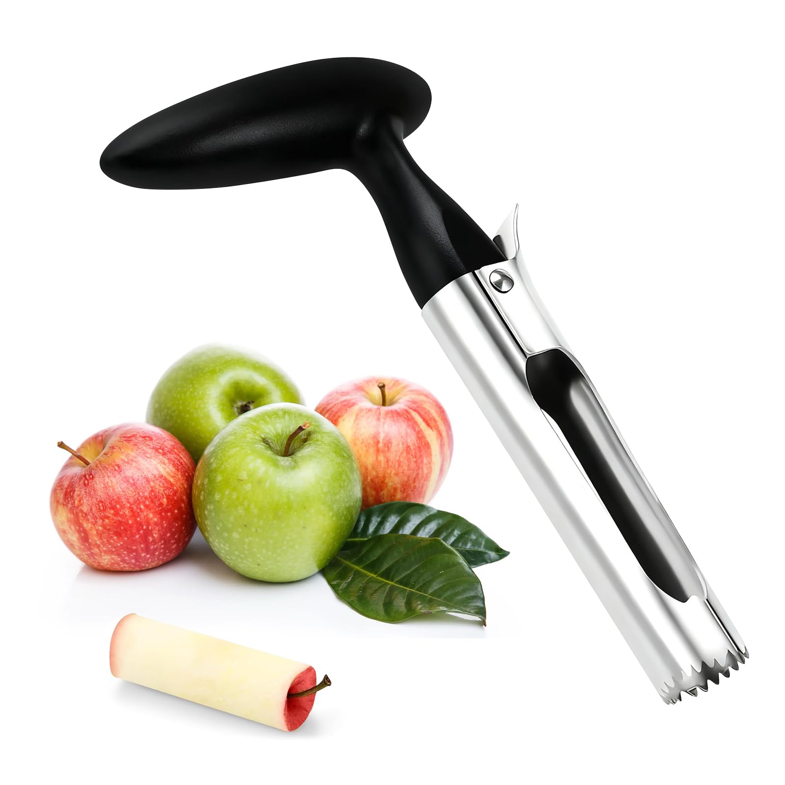 Lafefe Apple Corer Remover with Serrated Stainless Steel Blade and ABS Handle