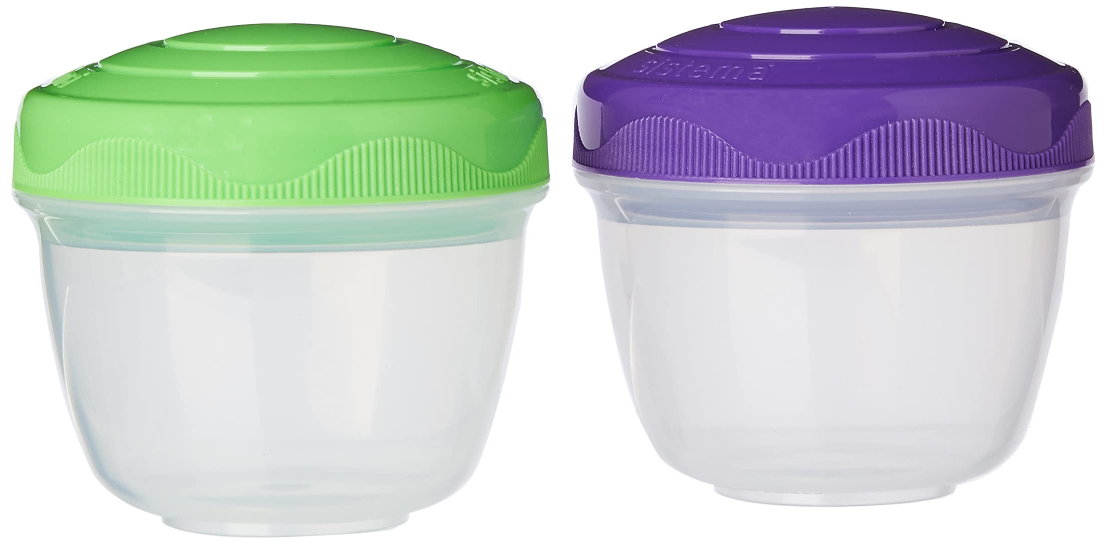 Sistema Yogurt To Go Round Containers - 150 ml Capacity, Pack of 2 | BPA Free