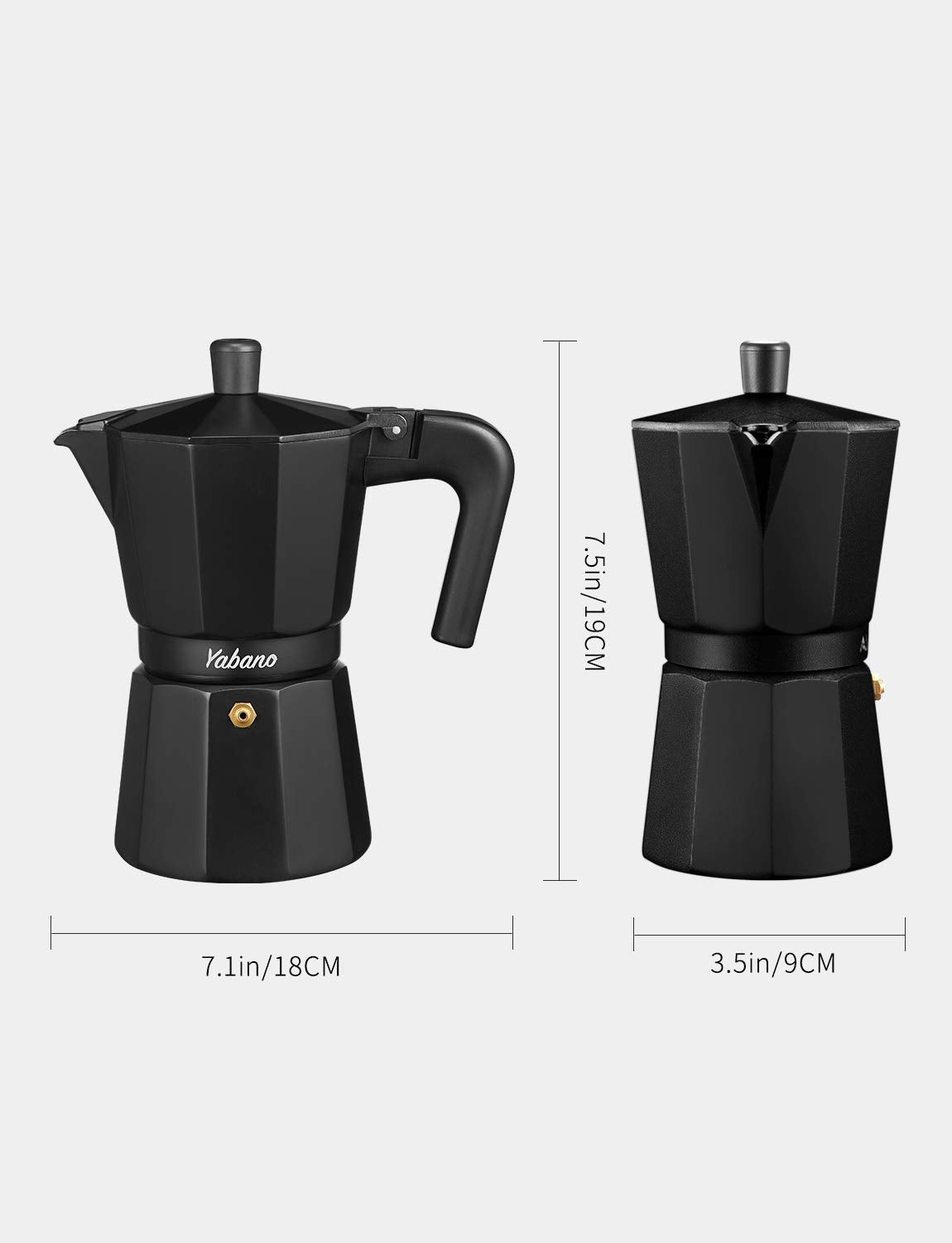 Yabano Stovetop Espresso Maker - 6 Cups Moka Pot | Cast Aluminum | Works on Gas/Electric/Ceramic 8