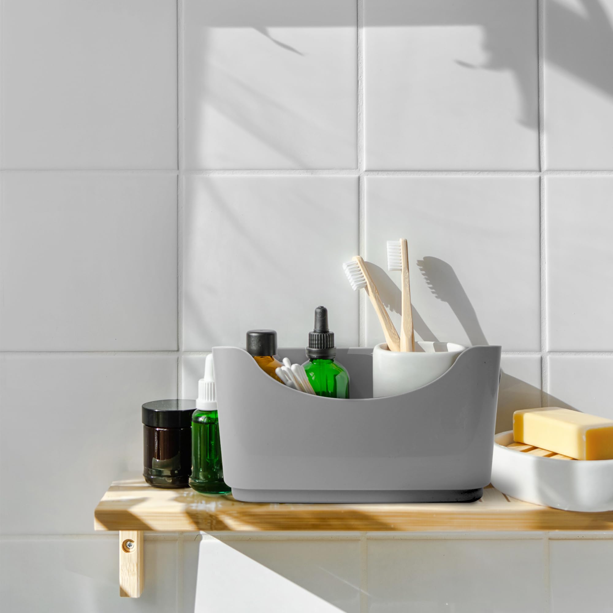 KEPLIN 5 Pack Plastic Studio Baskets with Sturdy Handles | Space-Saving | 22.3 x 14.8 x 10 cm 7