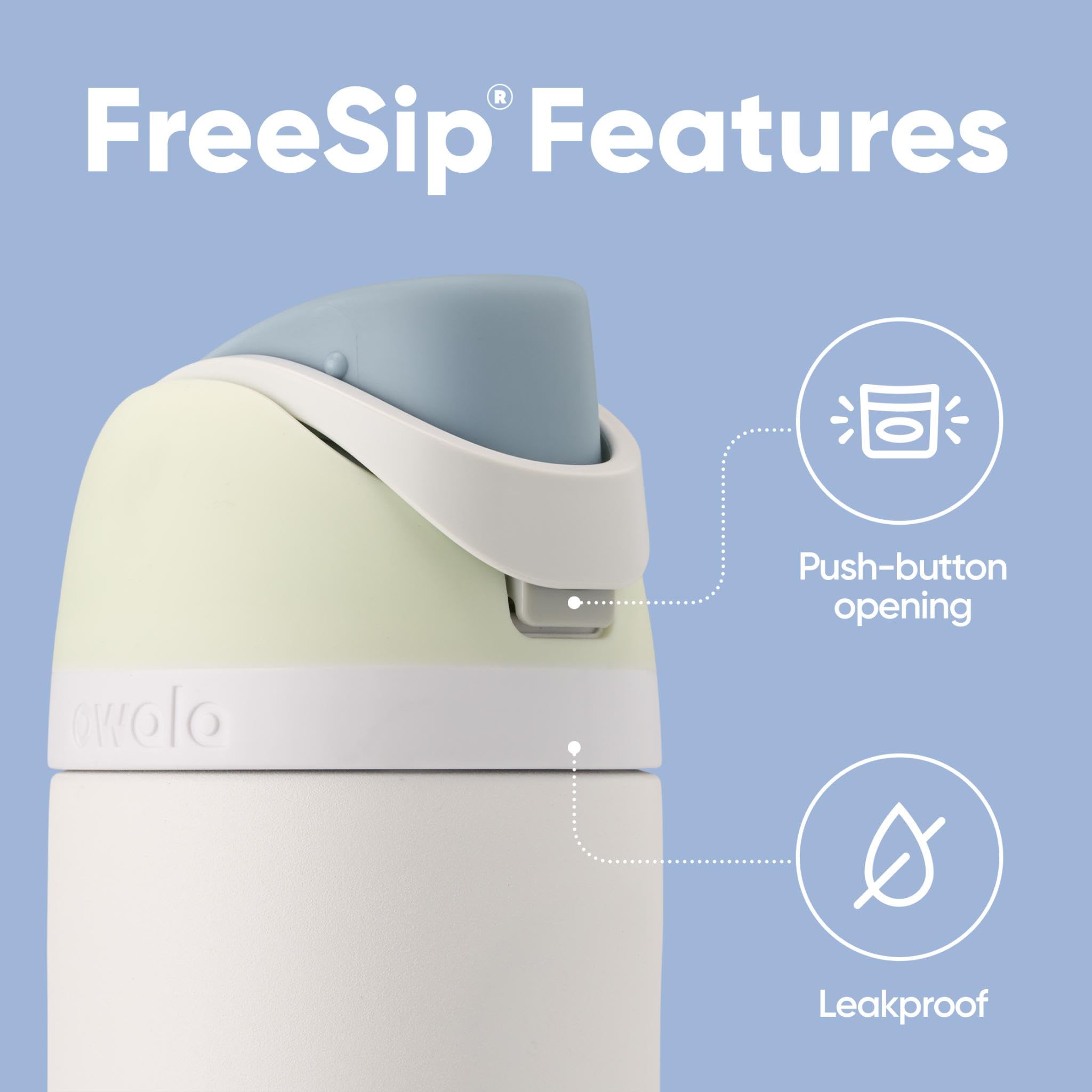 Owala FreeSip Insulated Stainless Steel Water Bottle with Straw | 710 ml | Iced Breeze