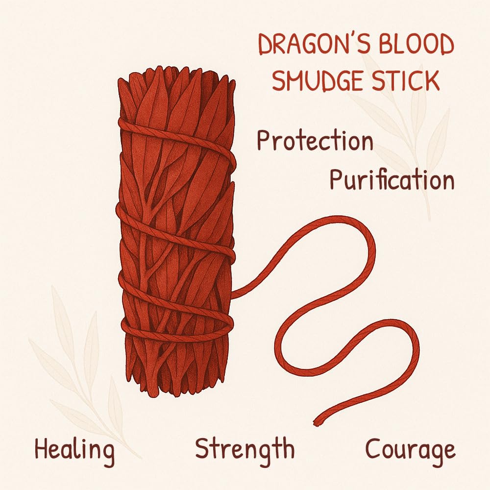 VIE Sage Smudge Stick - Dragon's Blood Infused | 4 Inch Stick | Clears Negativity 6