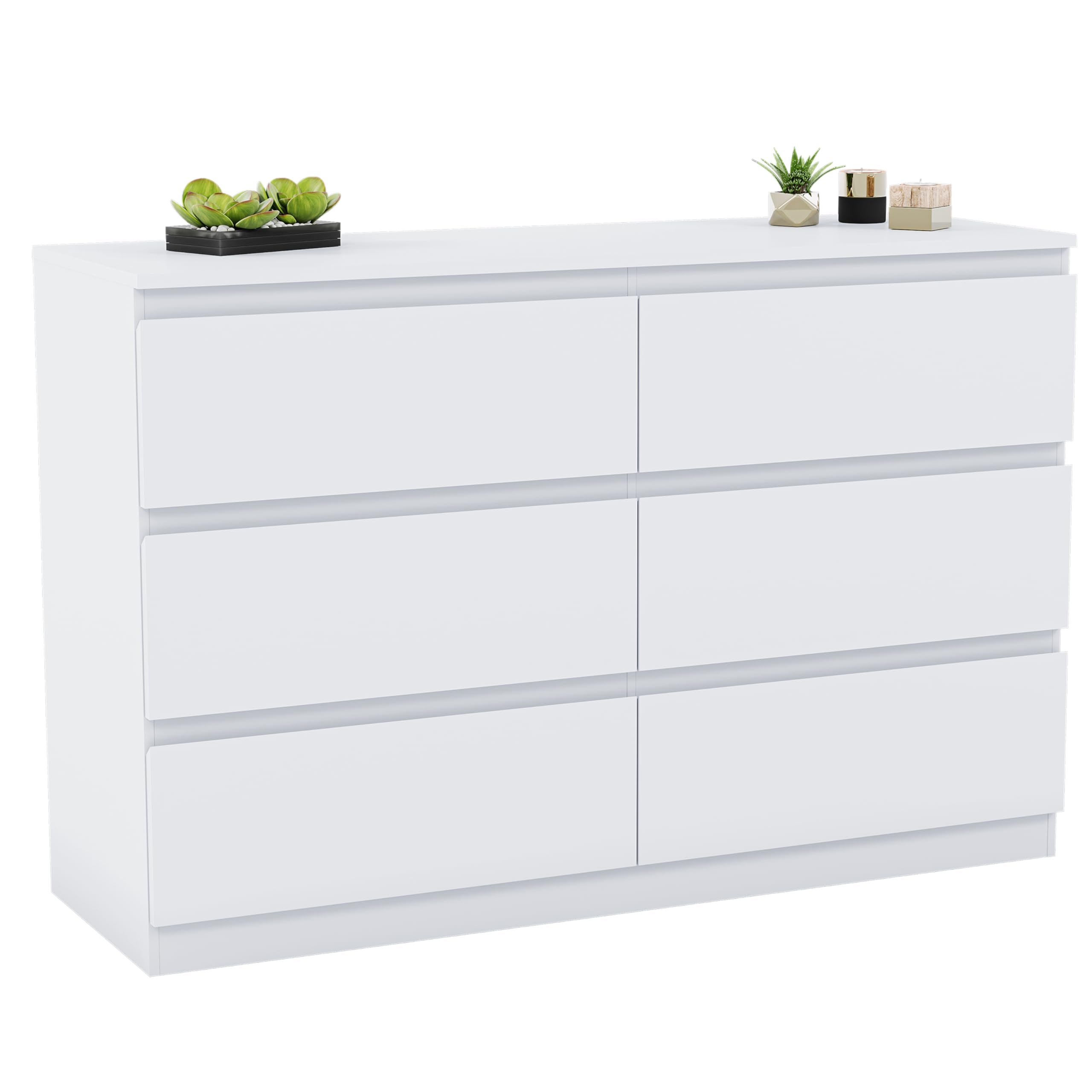Vida Designs Denver 6 Drawer Chest of Drawers - White Wooden Storage Unit | 40D x 120W x 77H cm 7