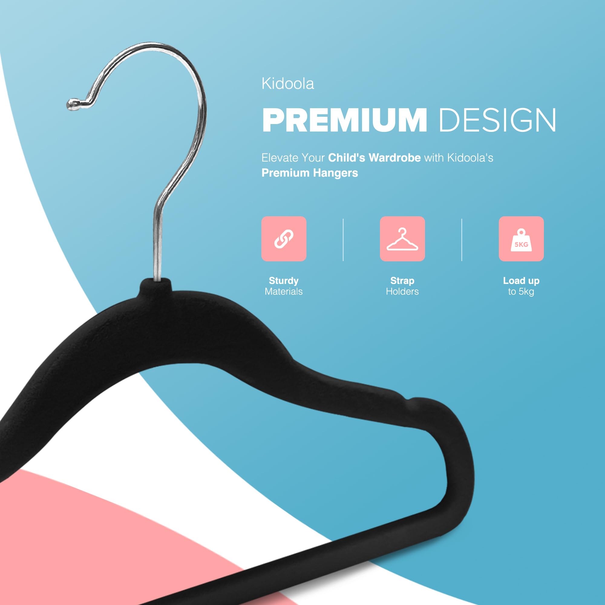 kidoola 20 Count Velvet Baby Hangers - Anti-Slip & Space-Saving for Newborn to 24 Months 4