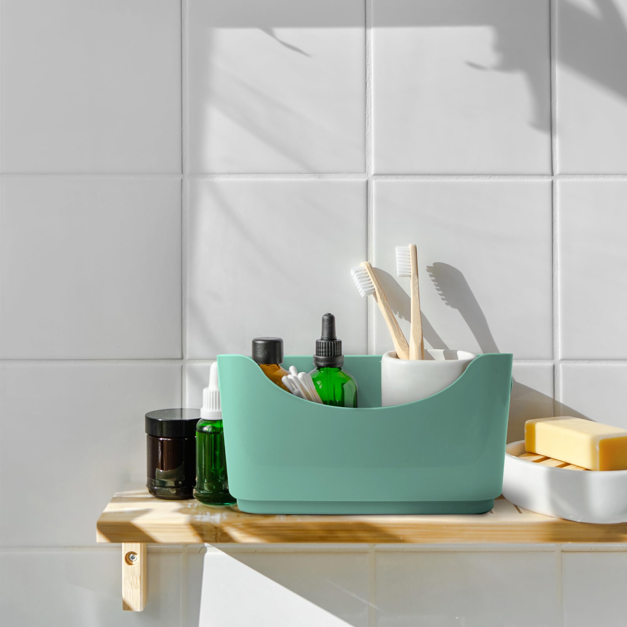 KEPLIN Plastic Studio Shelf Baskets - 5 Pack Multi-Purpose Organiser Boxes | 22.3 x 14.8 x 10 cm 7
