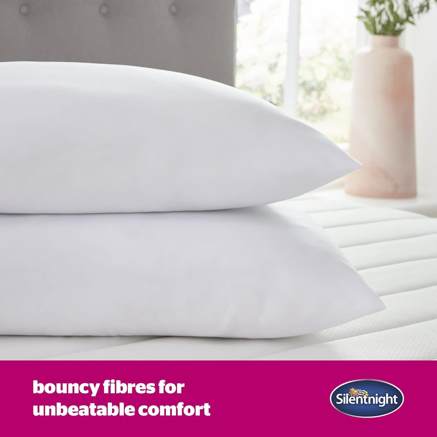 Silentnight Ultrabounce Pillows - Soft Medium Support Bouncy Fill | Hypoallergenic | Pack of 2 2