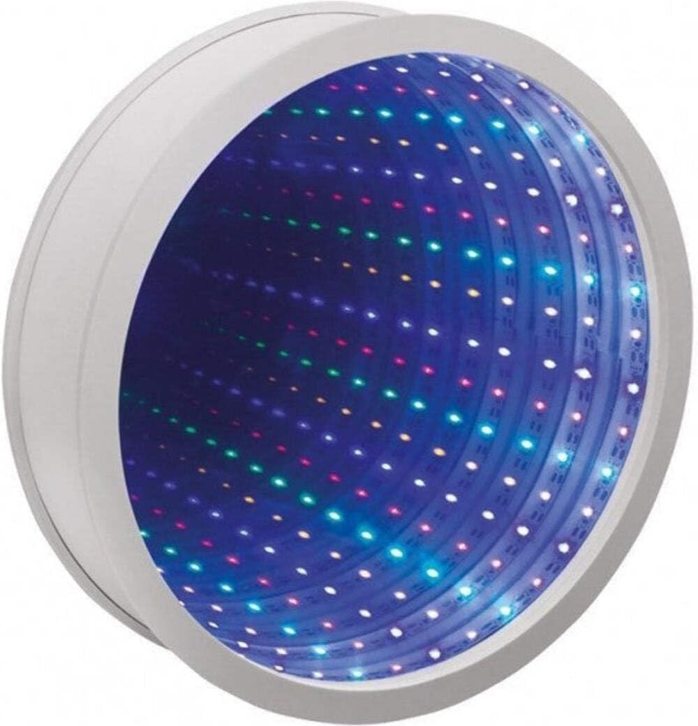 Playlearn White Infinity Mirror - 42 Multi-Colour LEDs | Sensory Light Up Decor | 25cm Diameter 1