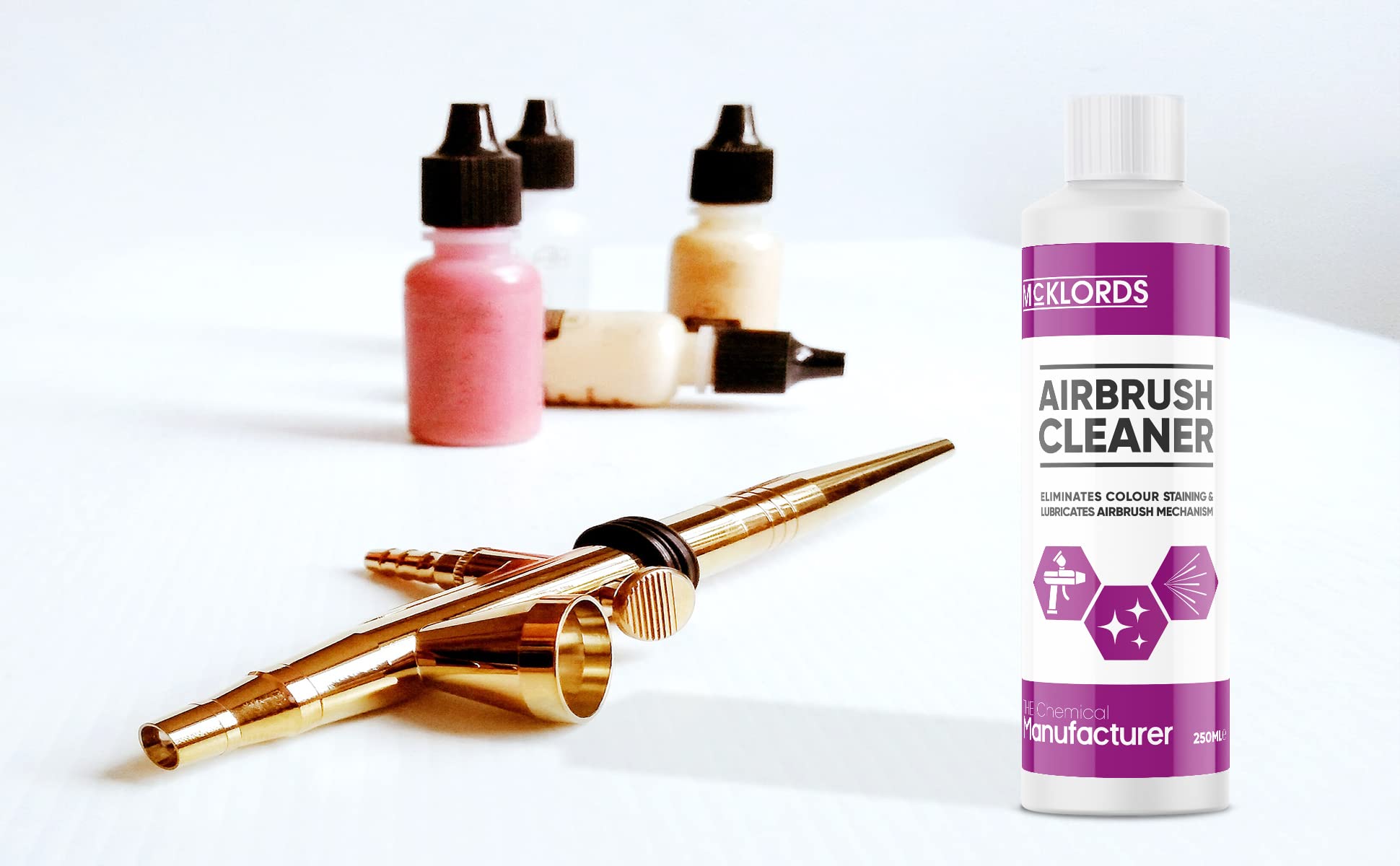 McKLords Airbrush Cleaning Solution - High Strength Acrylic Paint Cleaner | 250 ml (Pack of 2) | Unscented 5