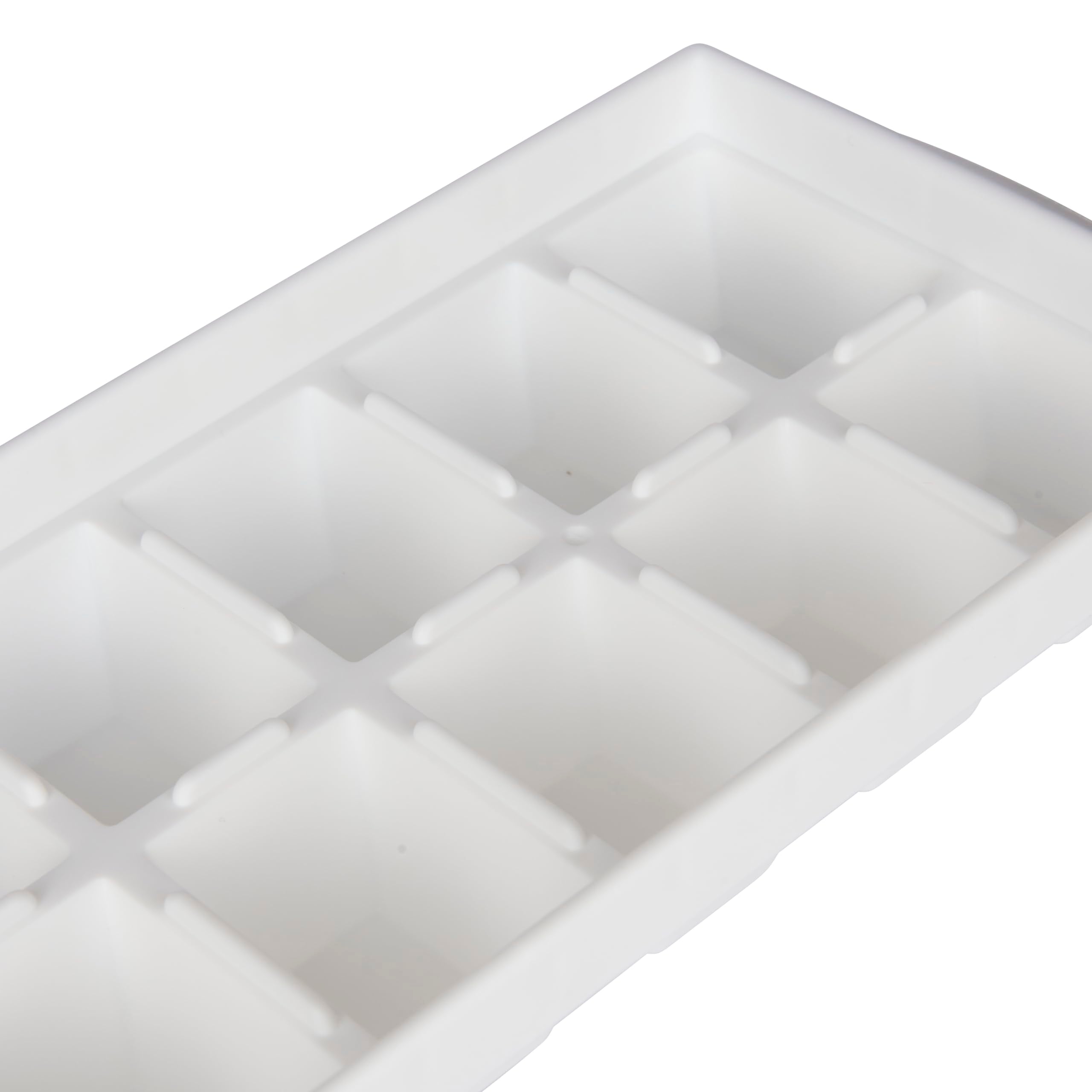 KitchenCraft Plastic Ice Cube Tray - Easy Twist Release | Makes 14 Square Cubes | White 4