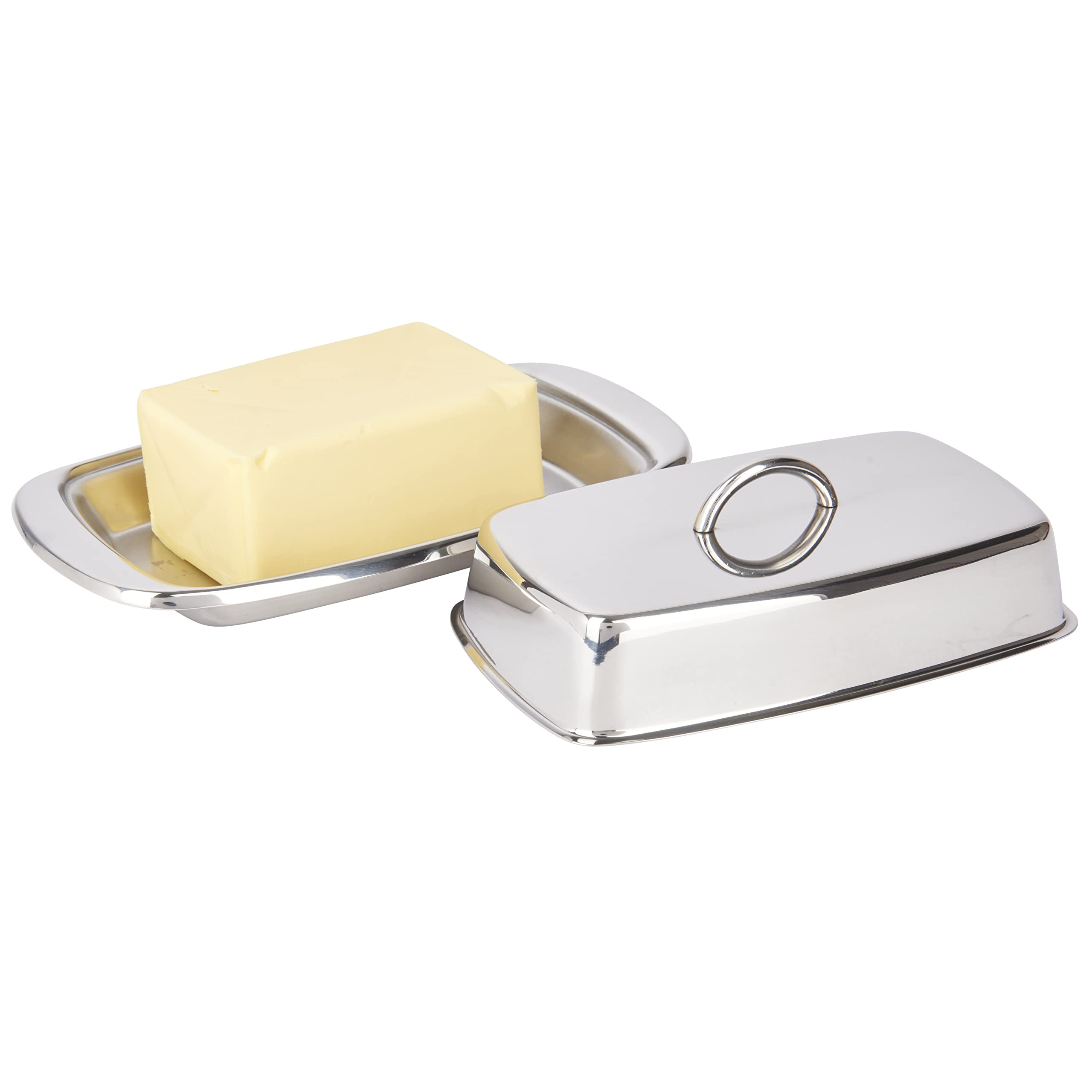 KitchenCraft Stainless Steel Butter Dish with Lid | Rectangular | Silver 3
