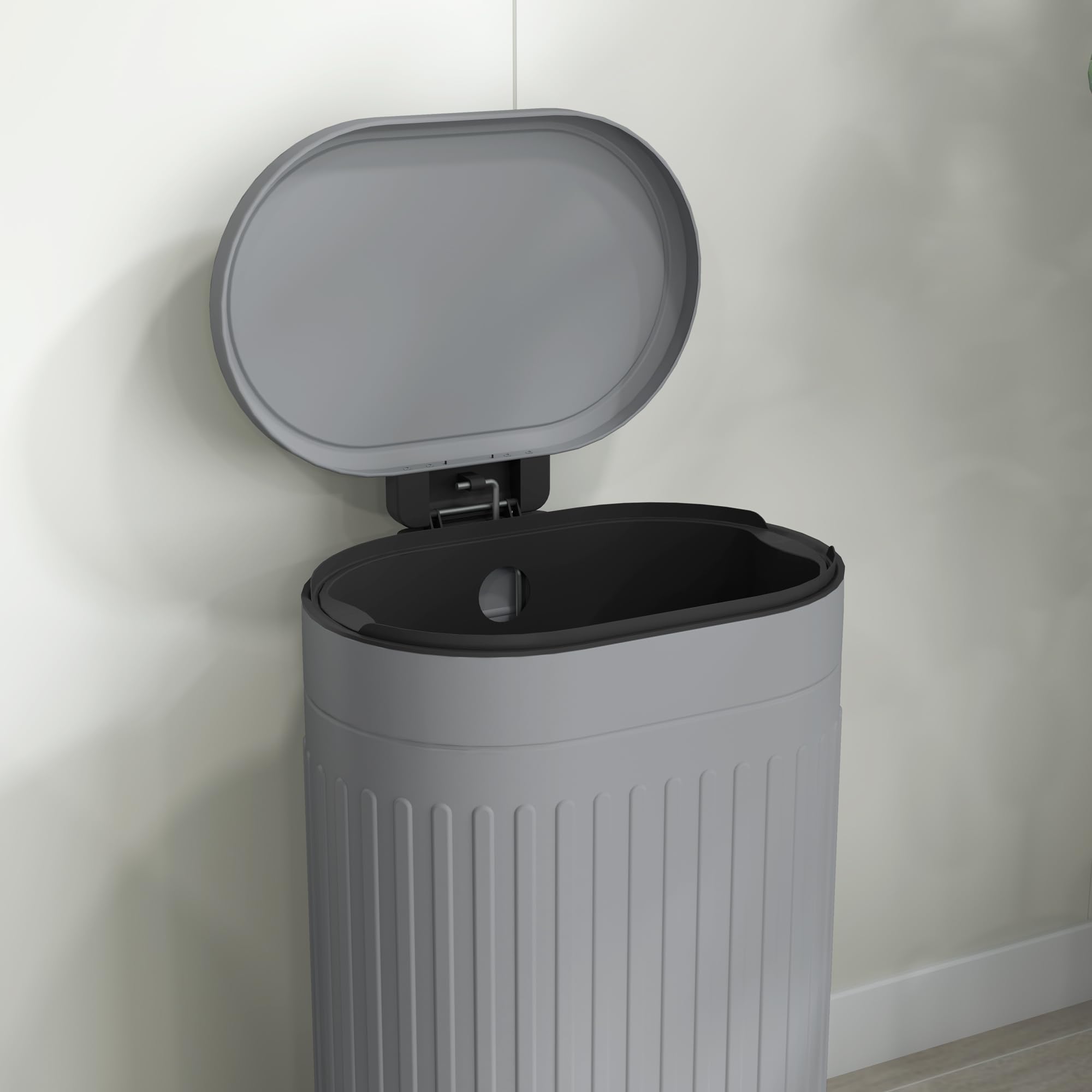 HOMCOM 30L Pedal Bin - Fingerprint-Proof Metal Kitchen Trash Can with Soft-Close Lid 9