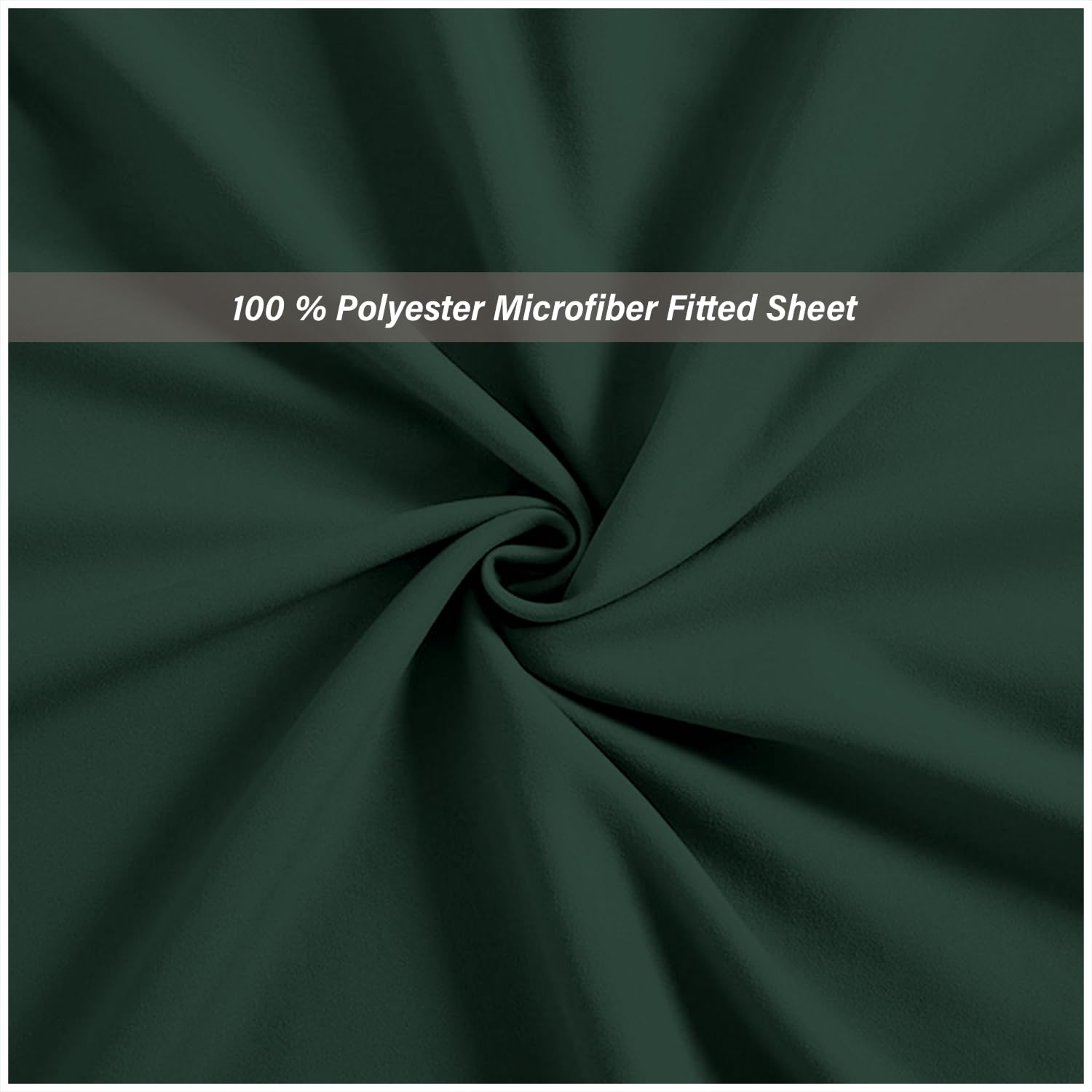 Super Dreamer 100% Polyester Fitted Sheet - King Size Deep Pocket (25cm) | Dark Green | Soft & Smooth 3
