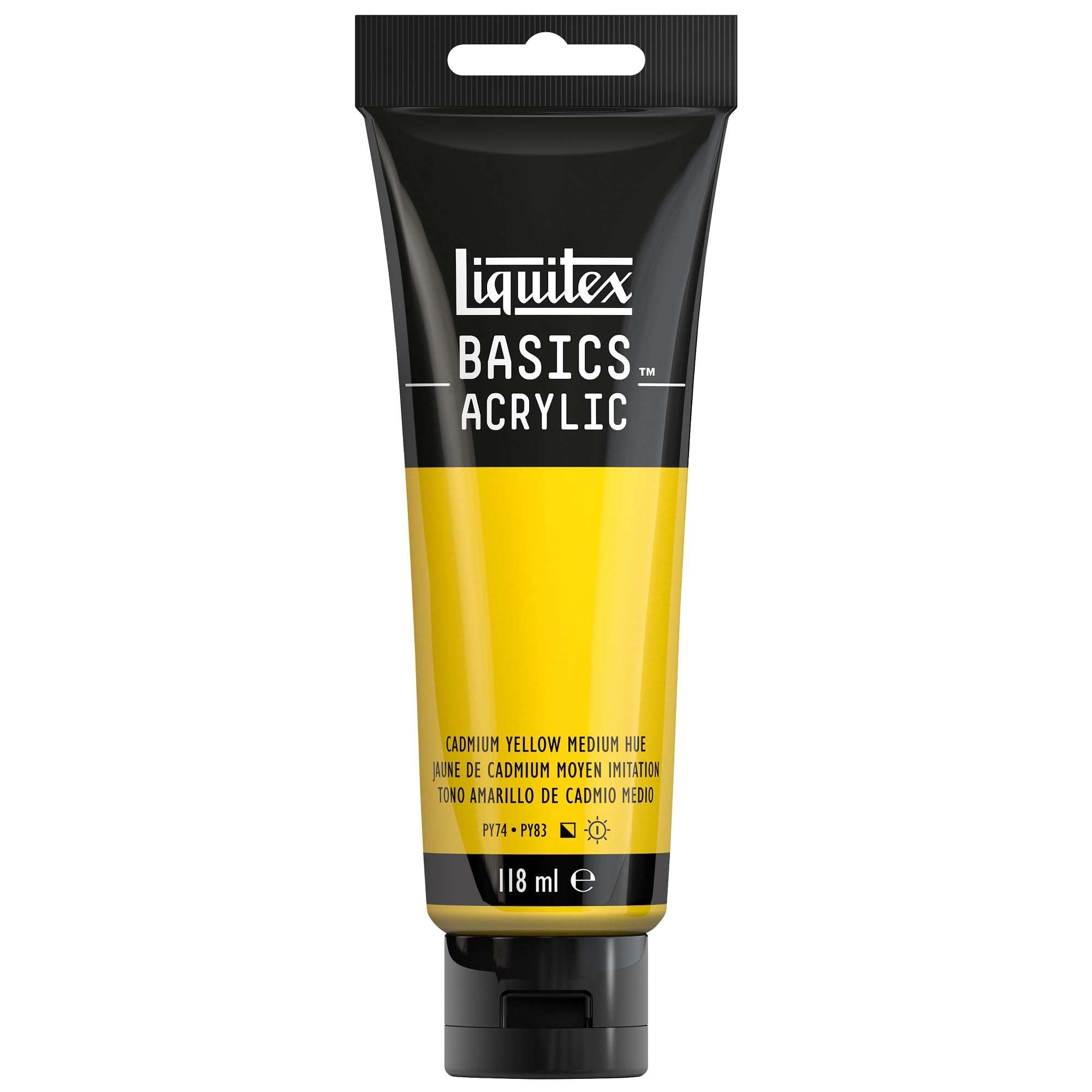 Liquitex Basics Acrylic Paint - Cadmium Yellow Medium Hue | 118 ml Tube 1