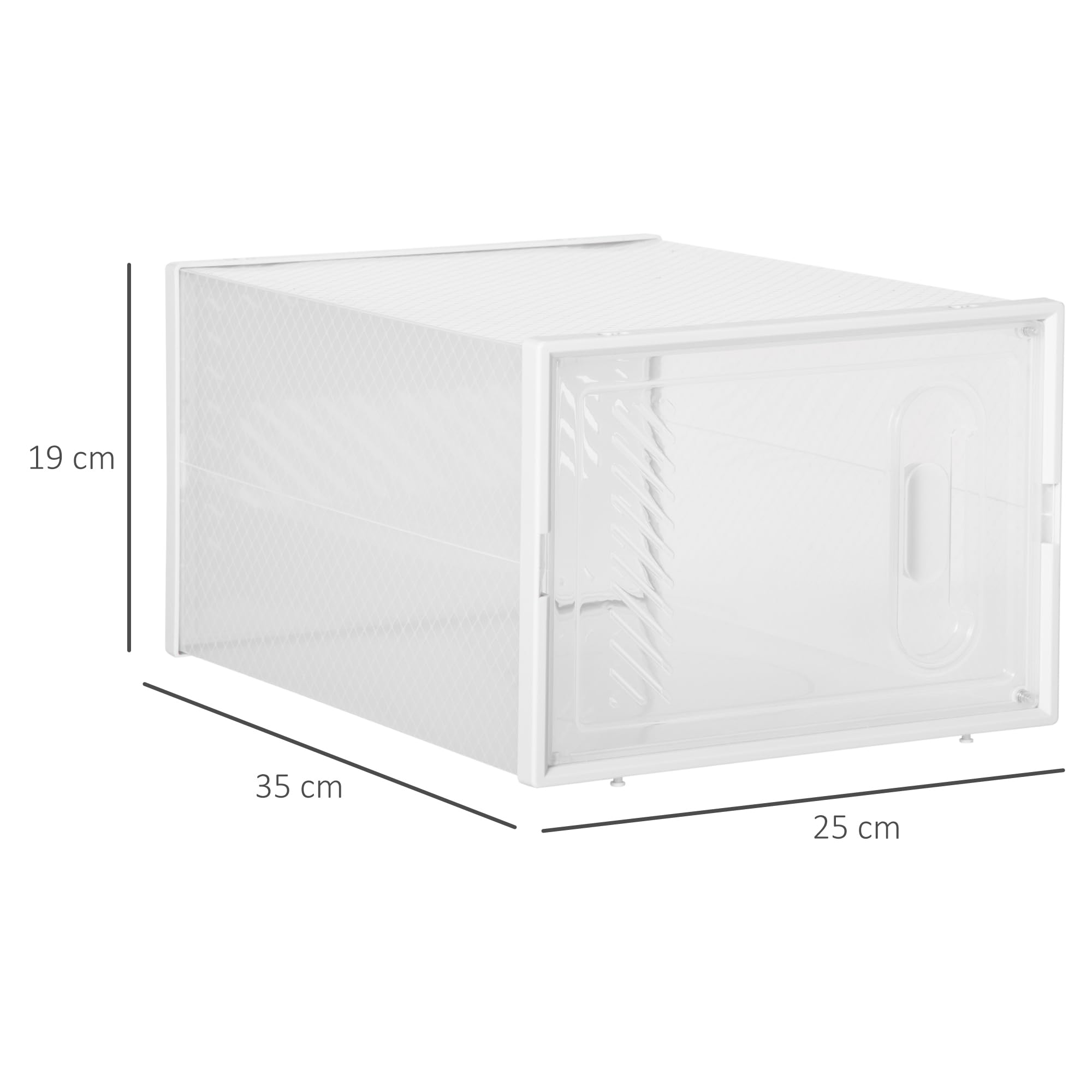 HOMCOM 18PCS Clear Stackable Shoe Storage Boxes | PP Material | Max Shoe Size UK 8.5/EU 43 7