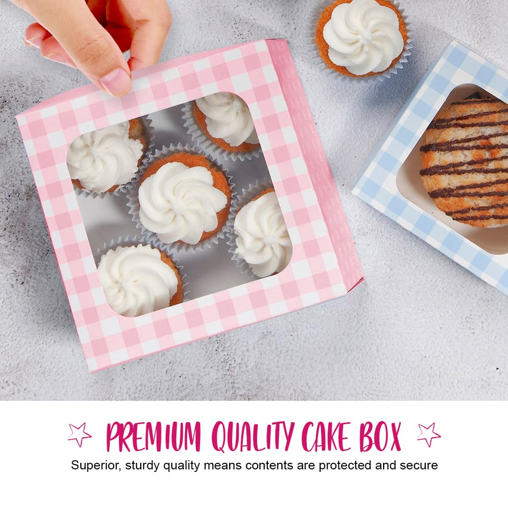 Anniversary House 2-Pack Pink Treat Boxes - Gingham & Polka Dot Print | 7.5 x 16 x 16cm 5