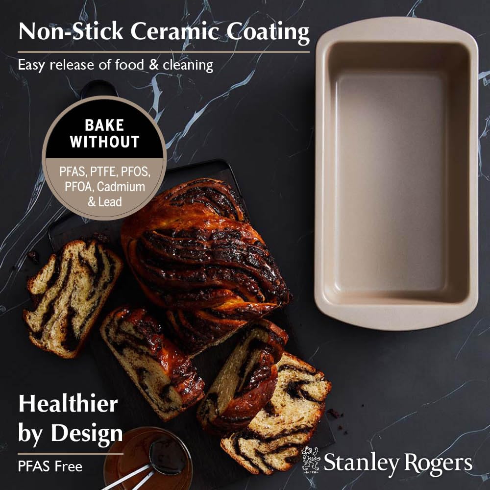 Stanley Rogers Ceramabake Healthy Non-Stick Ceramic Medium Loaf Pan | 23.5x13x6cm | Carbon Steel 2