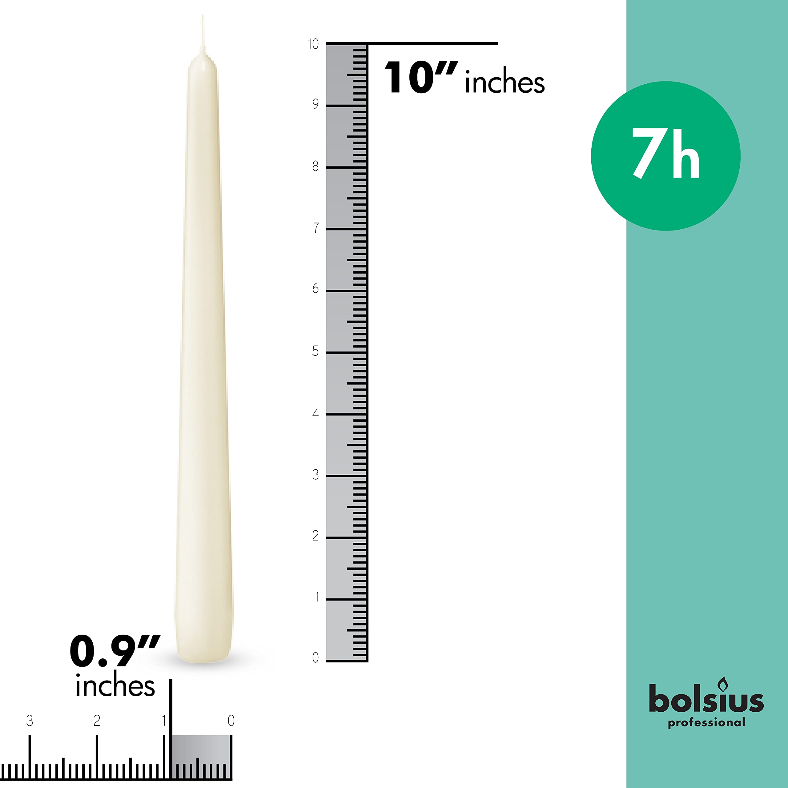 BOLSIUS Tapered Dinner Candles - Ivory, 25.4 cm Length | Pack of 100 | Unscented 2