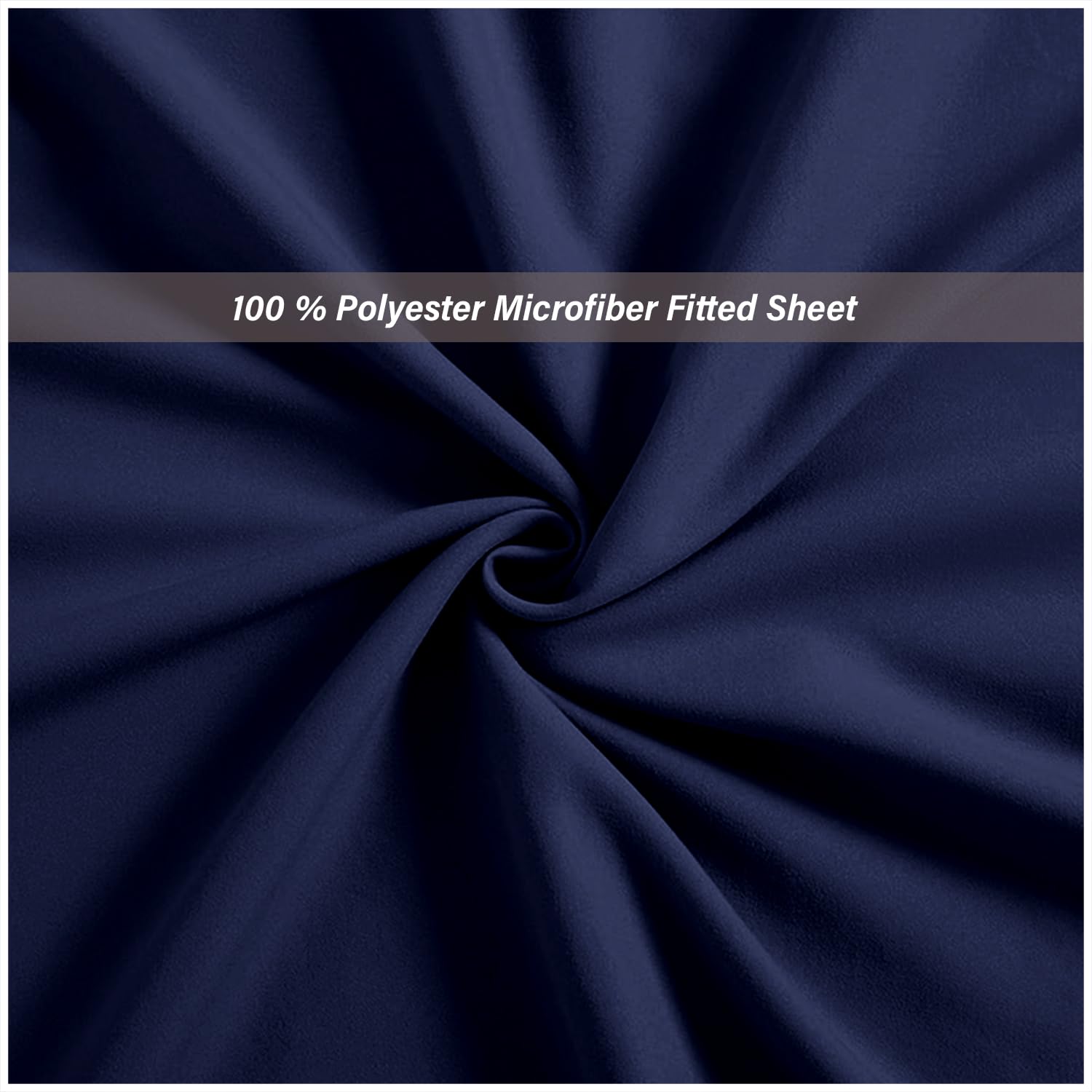 Super Dreamer 100% Polyester Fitted Sheet - Single Bed (91 x 190cm) | Navy | Snug Fit 3