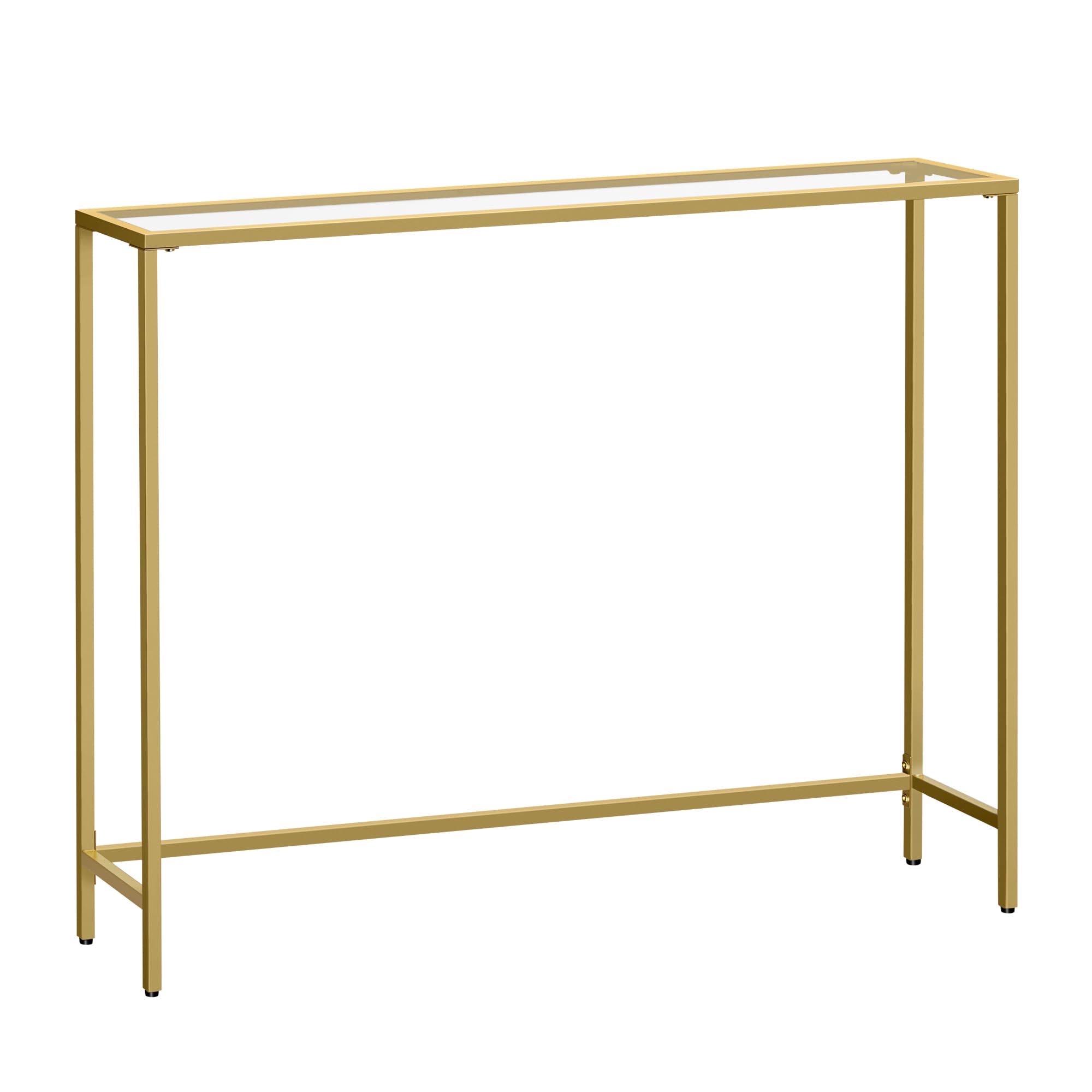VASAGLE Console Table - Tempered Glass Top | Light Gold Metal Frame | 20x100x80 cm 1