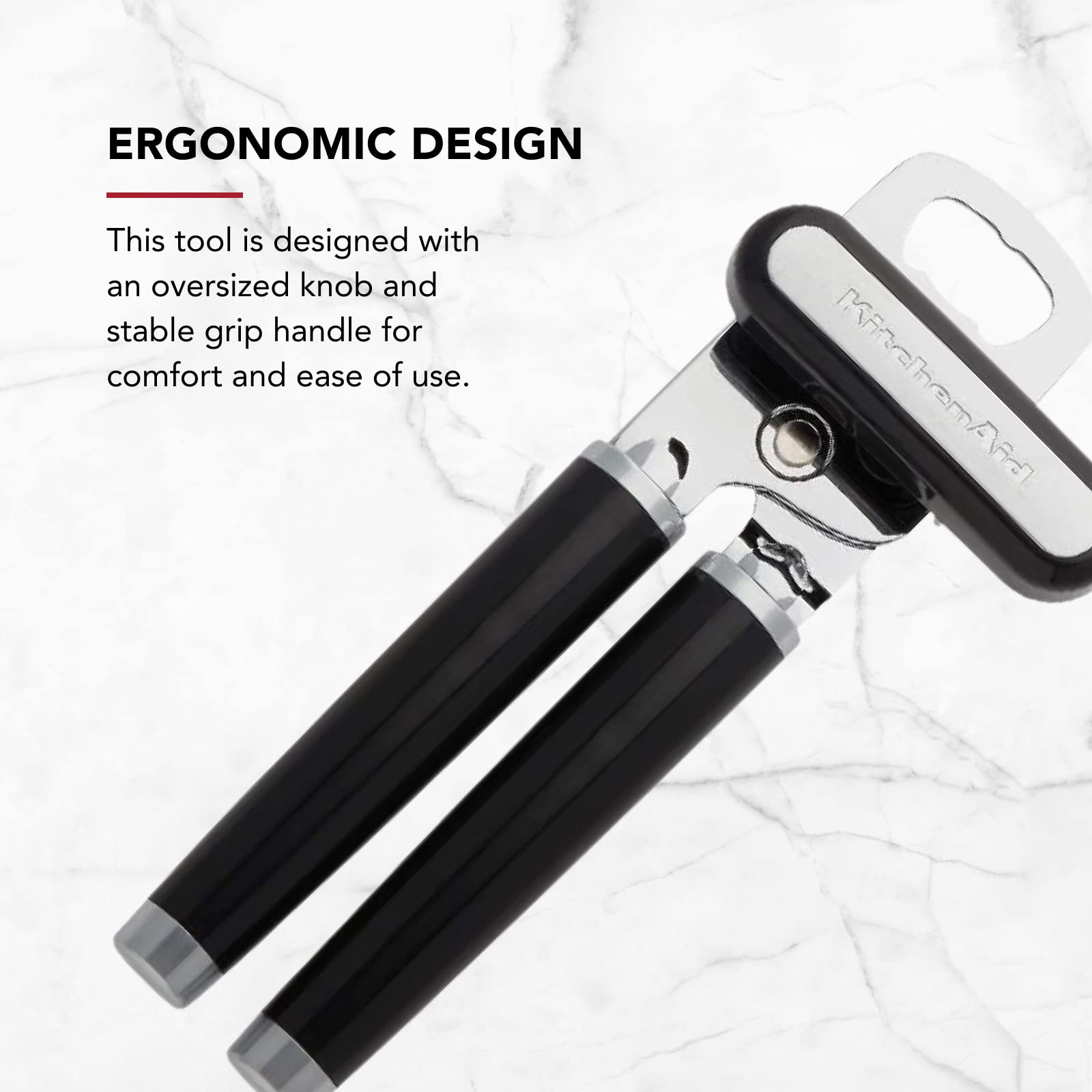 KitchenAid Classic Multifunction Can Opener/Bottle Opener - Stainless Steel Construction | Black 6