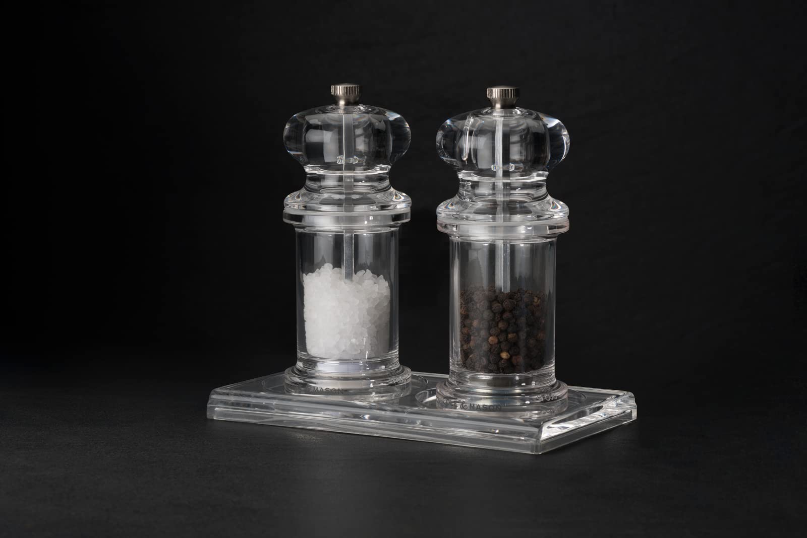 Cole & Mason Ramsgate Clear Acrylic Mill Tray for Salt, Pepper, Oil & Vinegar Mills | 157x95x13mm 2