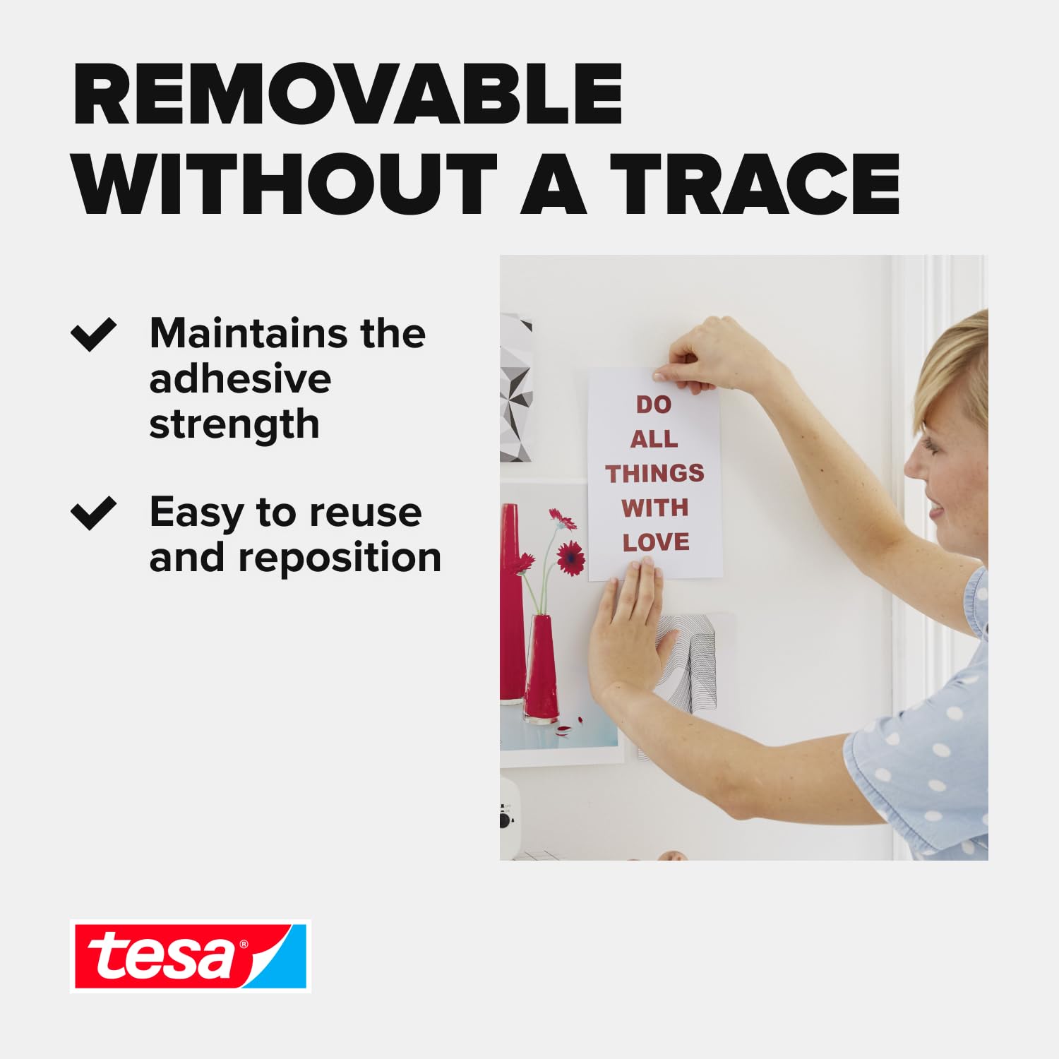 tesa UK Universal Adhesive Putty Alternative to Tacks and Pins, White, Pack of 80 6
