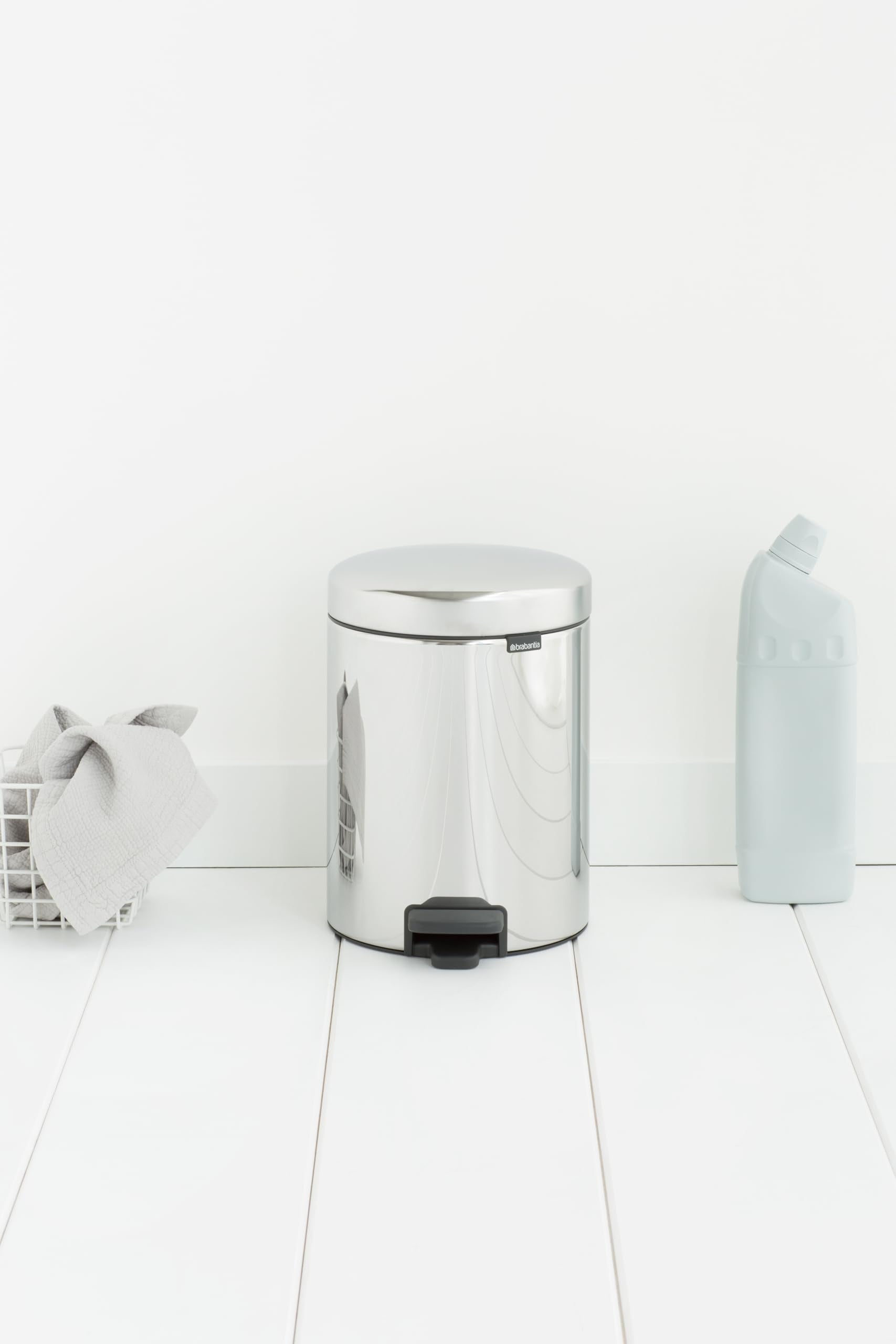 Brabantia NewIcon Pedal Bin - 5 L Capacity | Brilliant Steel Finish | Corrosion Resistant 5