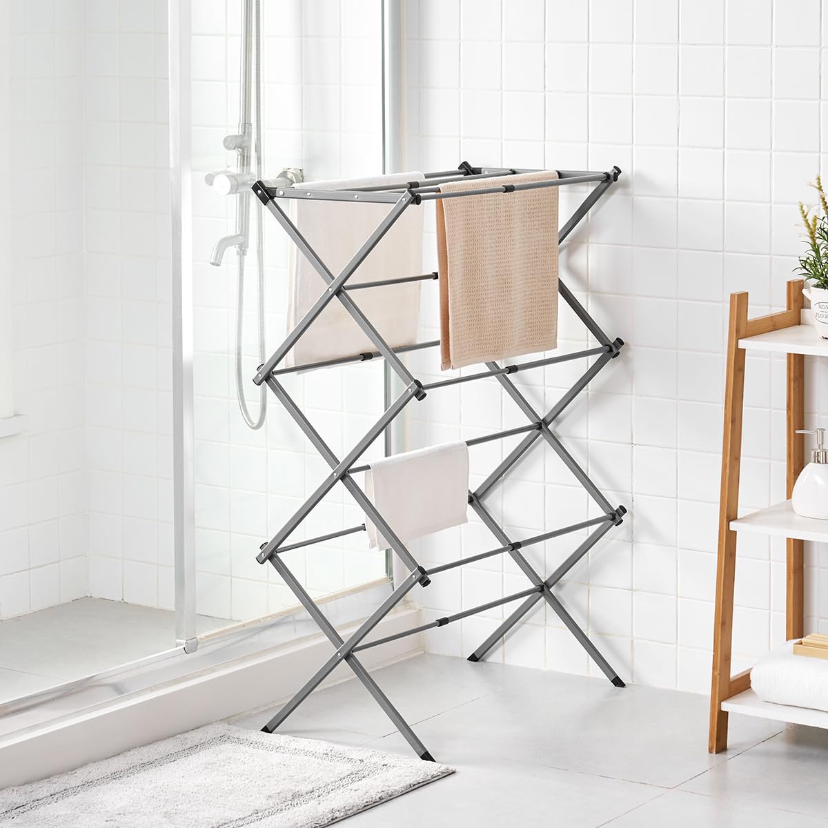 Vivo Technologies 3 Tier Extendable Clothes Airer - Foldable, Lightweight Carbon Steel Drying Rack | 7.5m Space 5