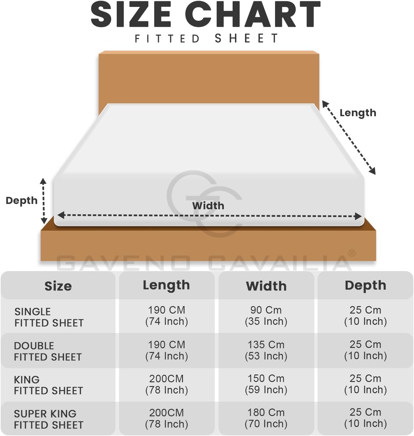 GC GAVENO CAVAILIA 4Ft Fitted Sheet - 25cm Deep | Polycotton | Grey 6