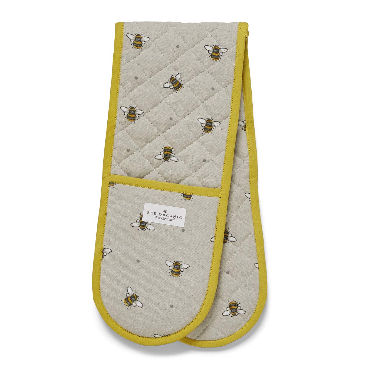 Cooksmart Double Oven Glove - Heat Resistant Protection | Bumble Bees Design | 100% Cotton