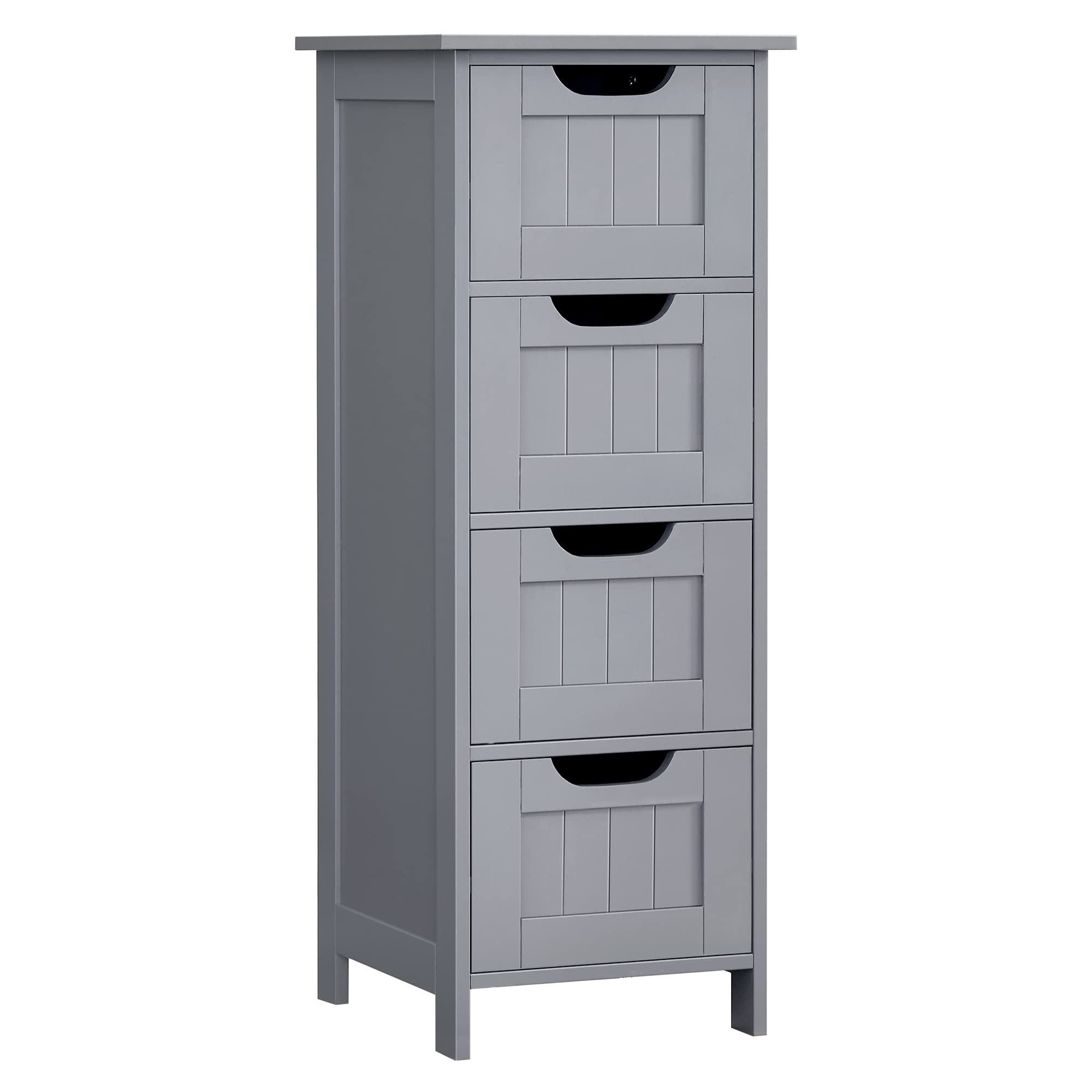 VASAGLE Bathroom Floor Storage Cabinet - 4 Drawers | Mystic Grey | 30 x 30 x 82 cm 1
