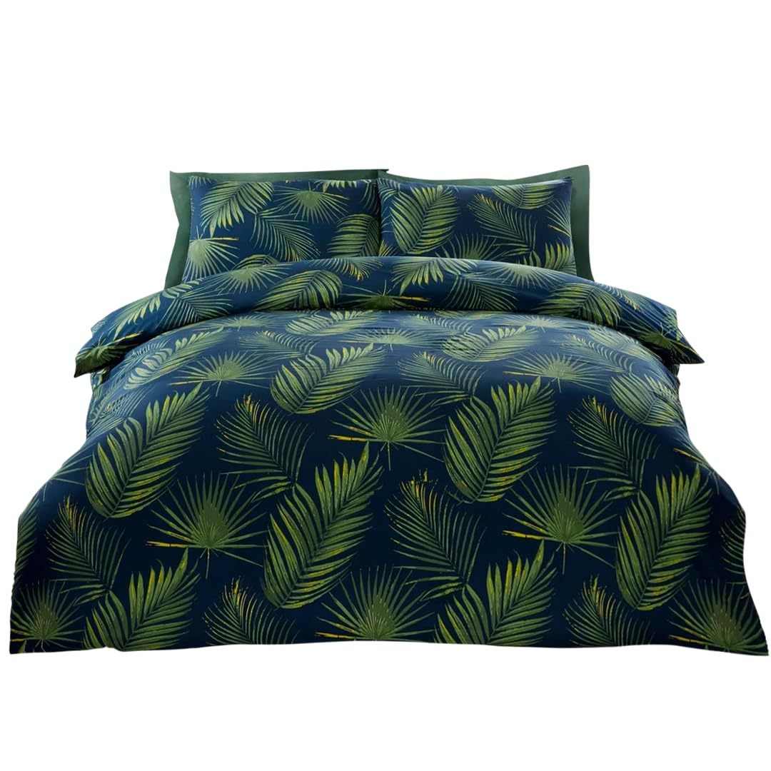 Rapport Home Palma Tropical Green Double Duvet Cover Set | 180TC Microfibre | 200x200cm 1