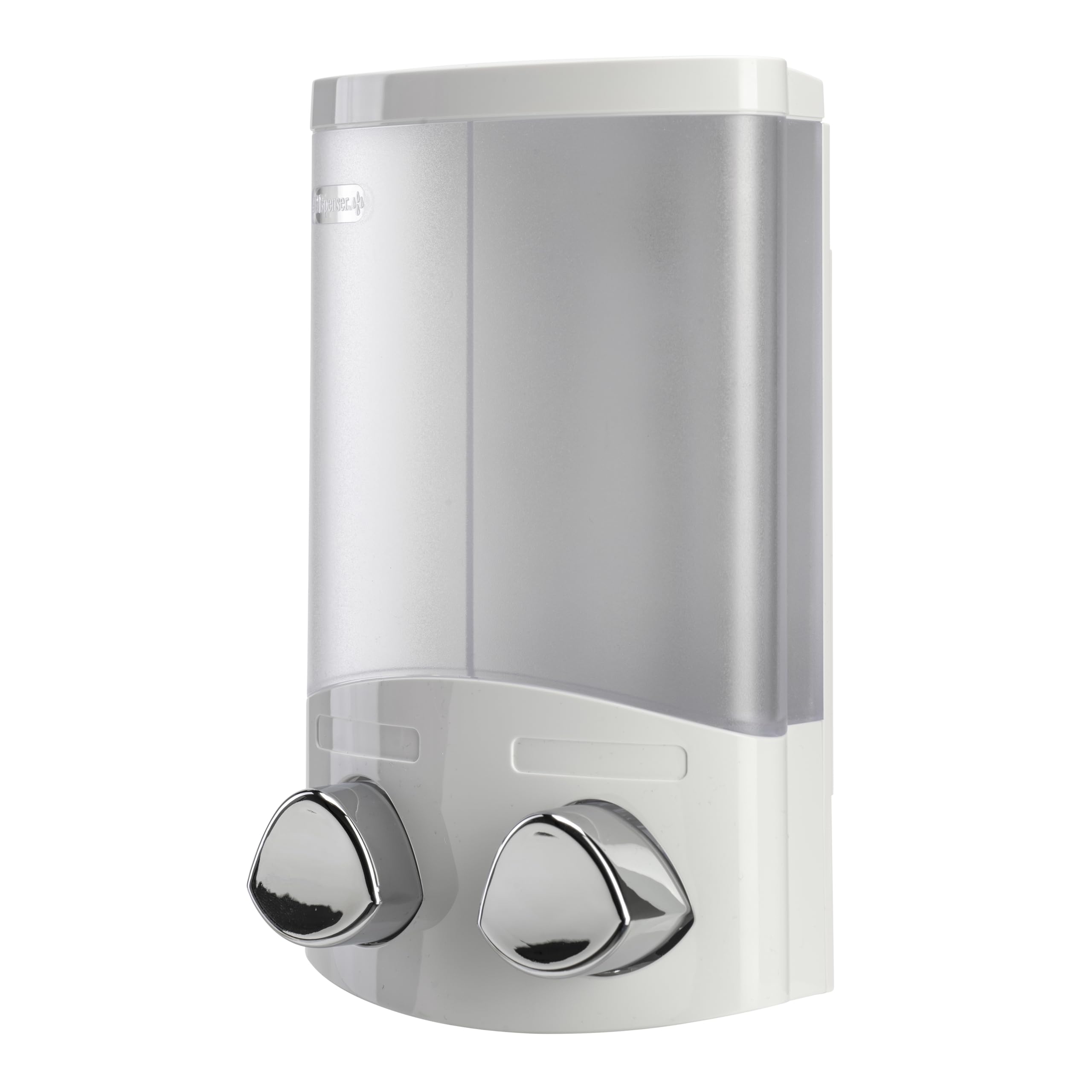 Croydex PA660622 Euro Duo Soap Dispenser | Corner or Flat Wall Mount | White Plastic 1