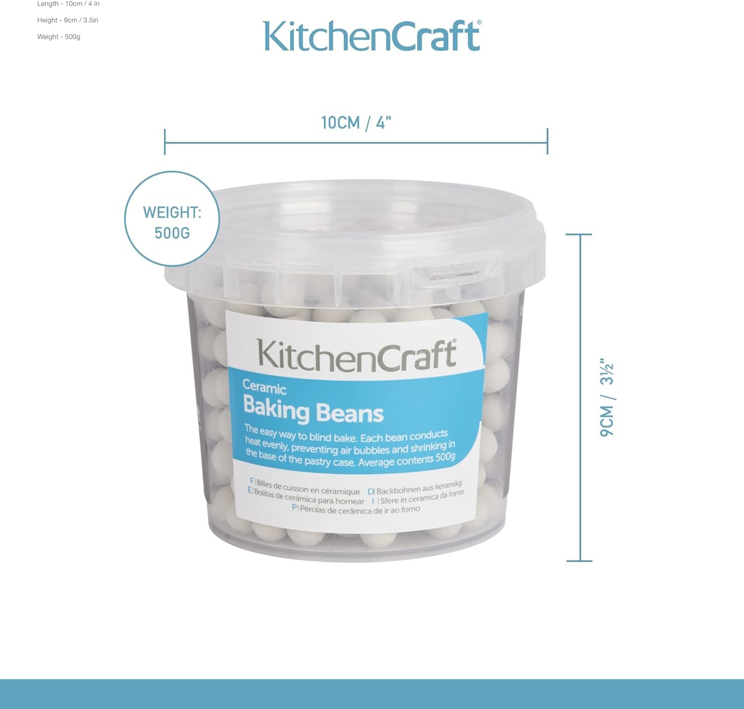 KitchenCraft Ceramic Baking Beans - 500g for Blind Baking | Reusable & Heat Resistant 3