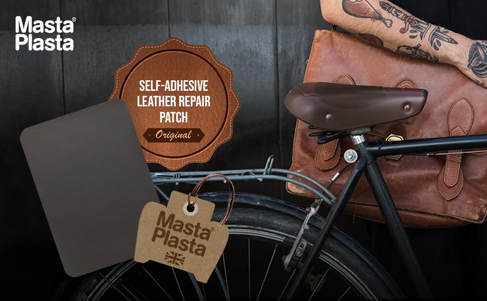 MastaPlasta Original Self-Adhesive Leather Repair Patch - Dark Brown | 28cm x 20cm | Upholstery Quality 7