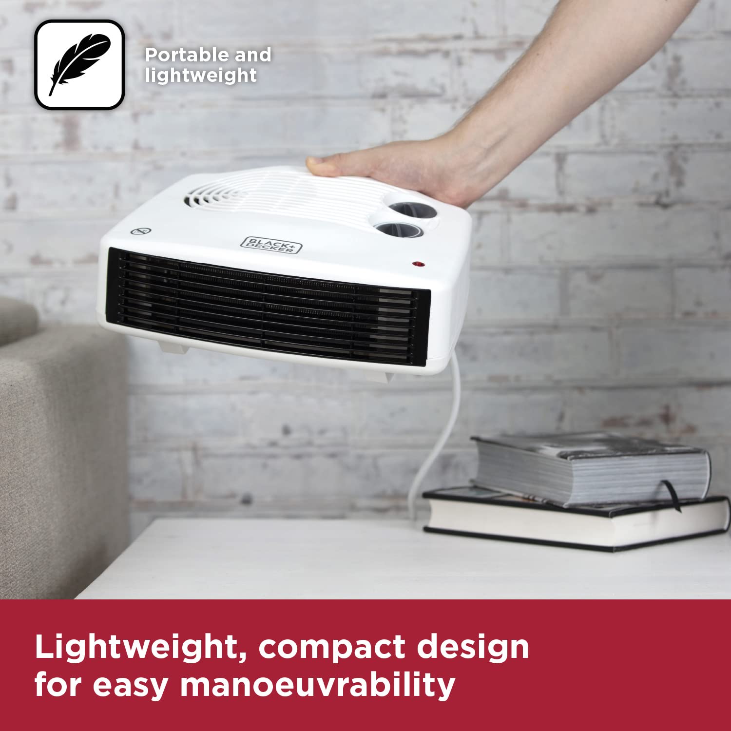 BLACK+DECKER Fan Heater with Climate Control - 3kW Power | 15-35°C Range | Portable 6