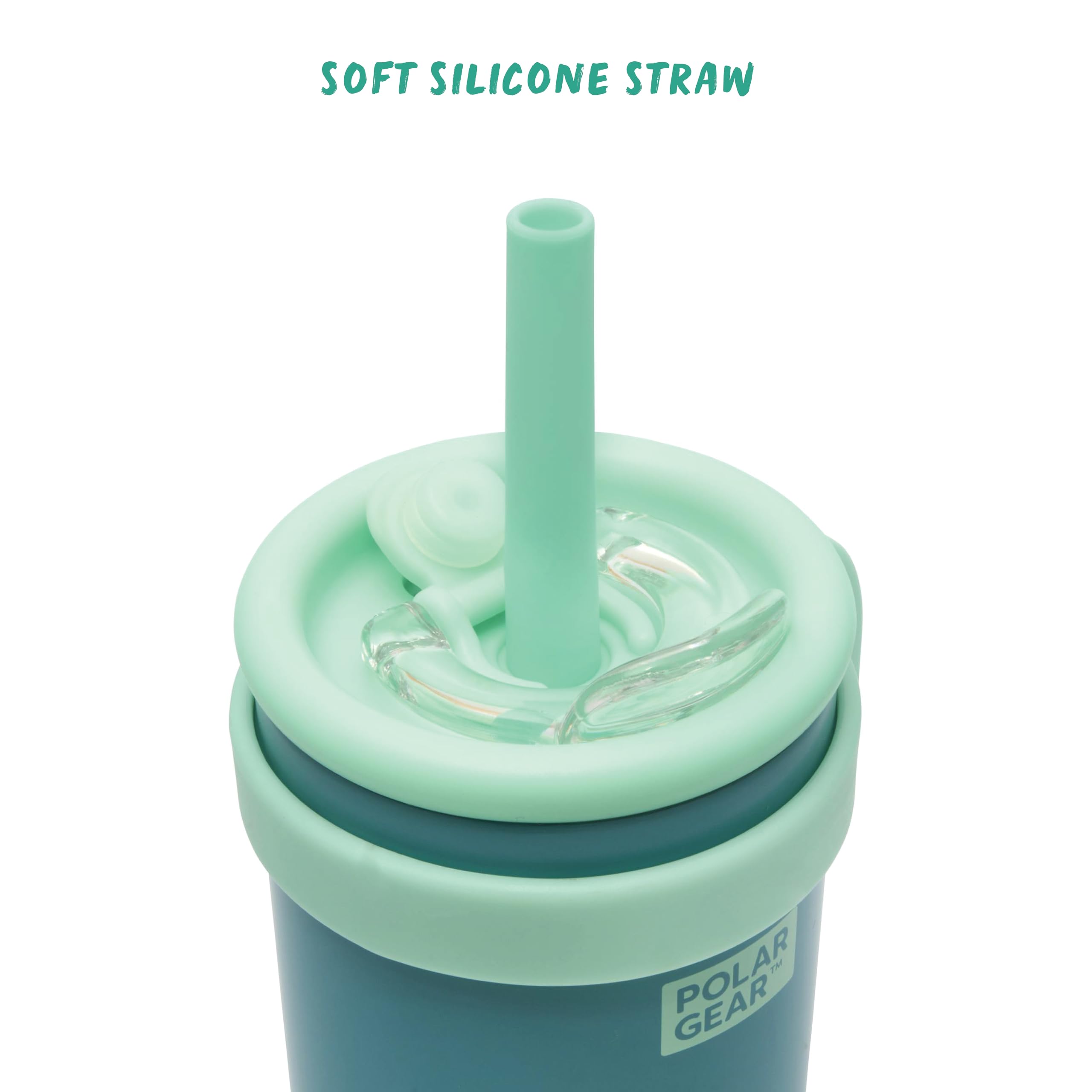 Polar Gear 520ml Kids Stainless Steel Water Bottle Tumbler with Straw | Teal 6