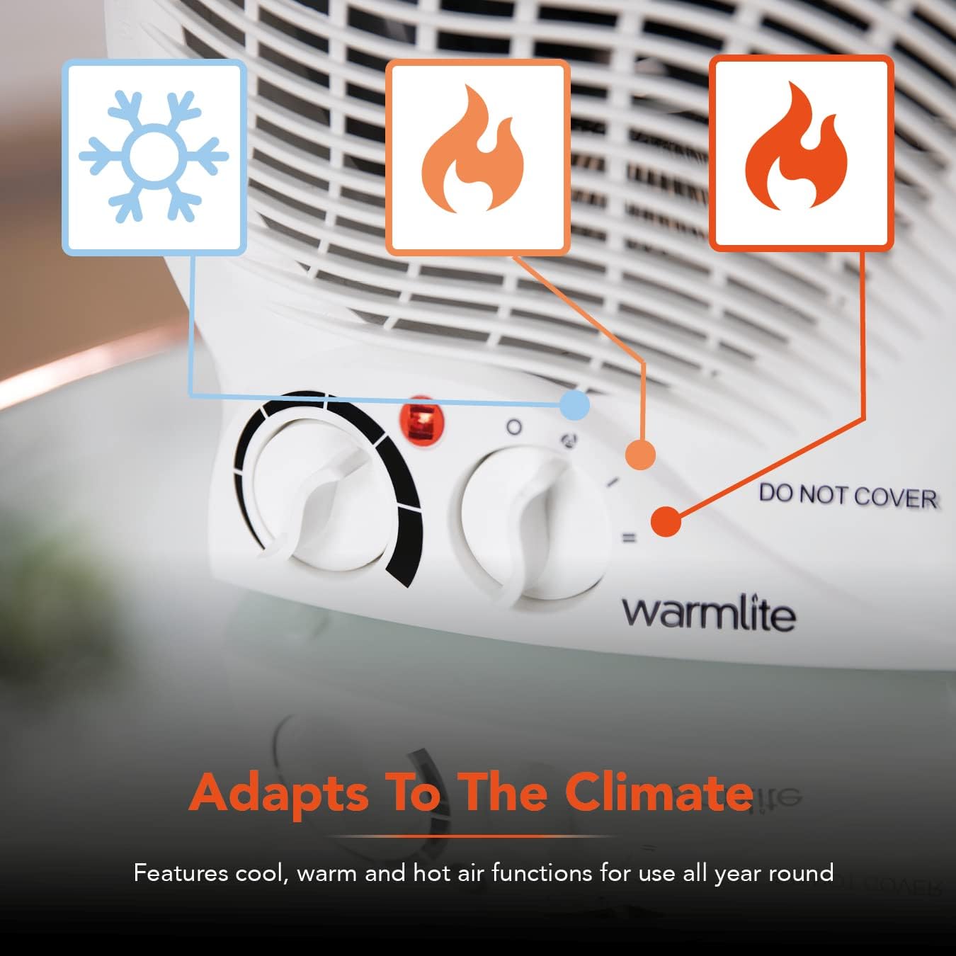 Warmlite WL44002 Portable Thermo Fan Heater - 2000W Max Power | 3 Heat Settings | Overheat Protection 6